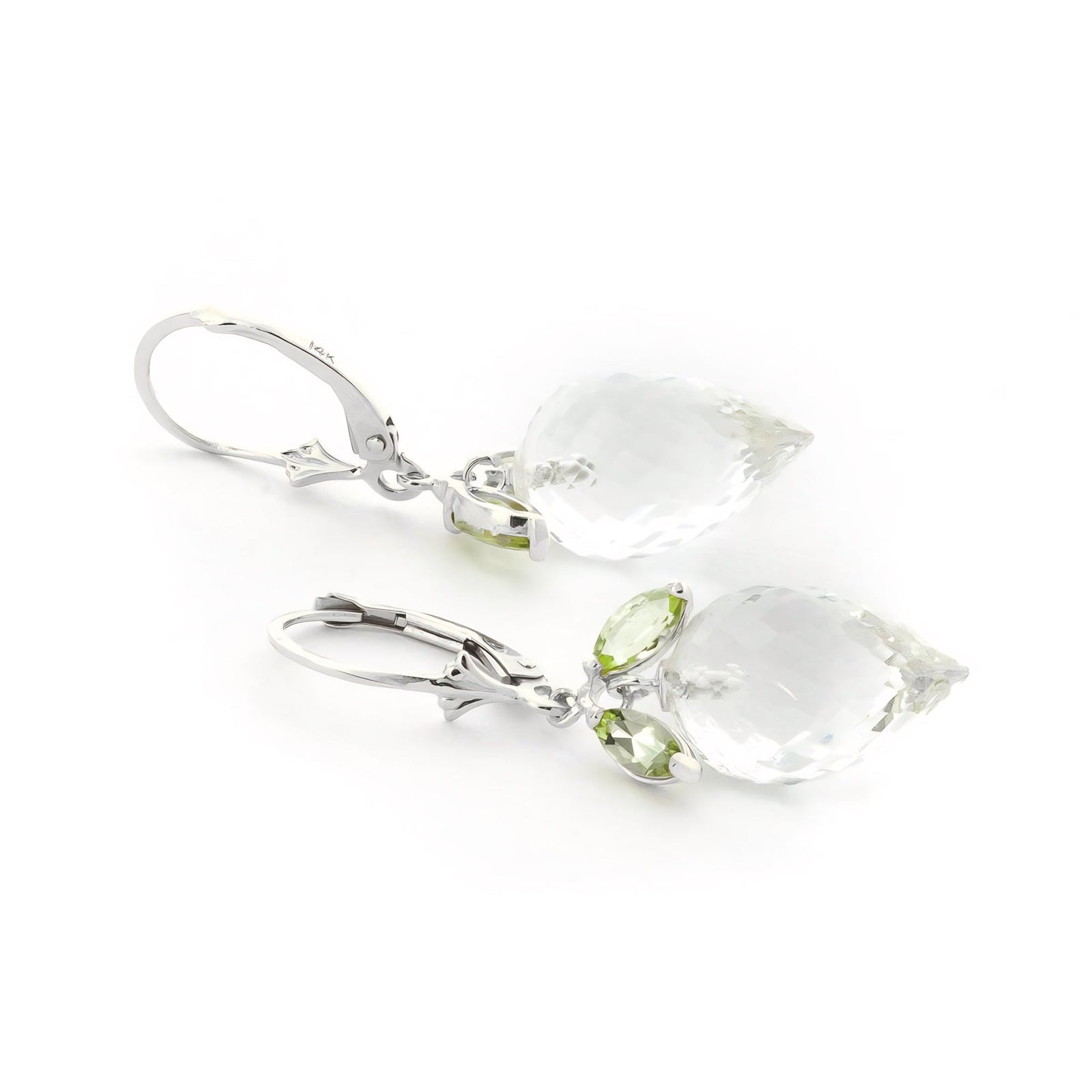 White Gold Earrings White Topaz 10K — Ornella