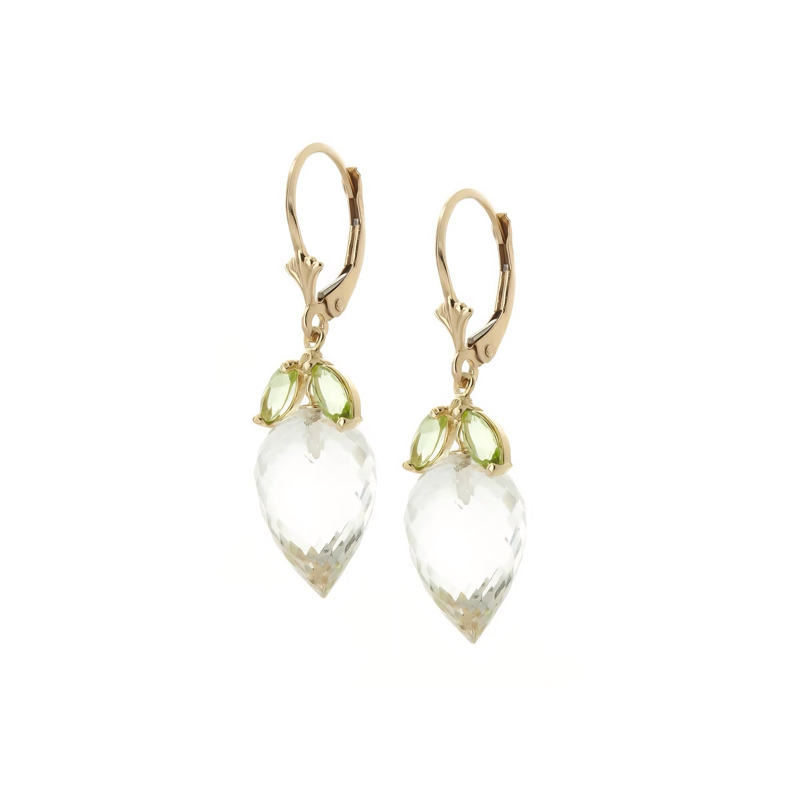 Yellow Gold Earrings White Topaz 10K — Ornella