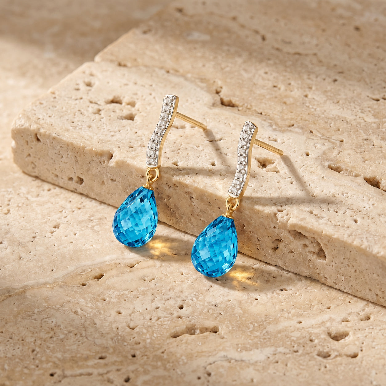 Yellow Gold Earrings Citrine 10K — Dorotea