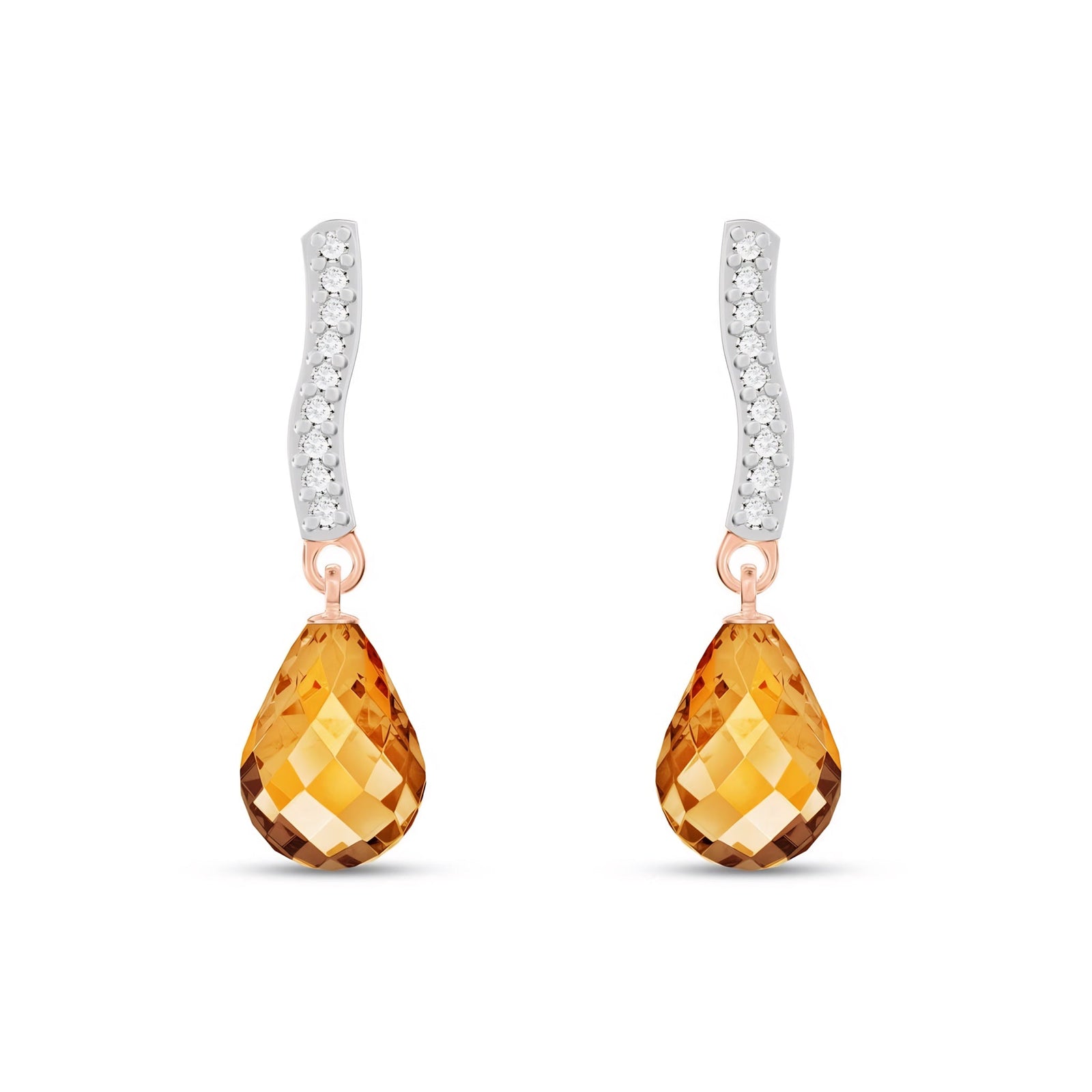 Rose Gold Earrings Amethyst 10K — Dorotea