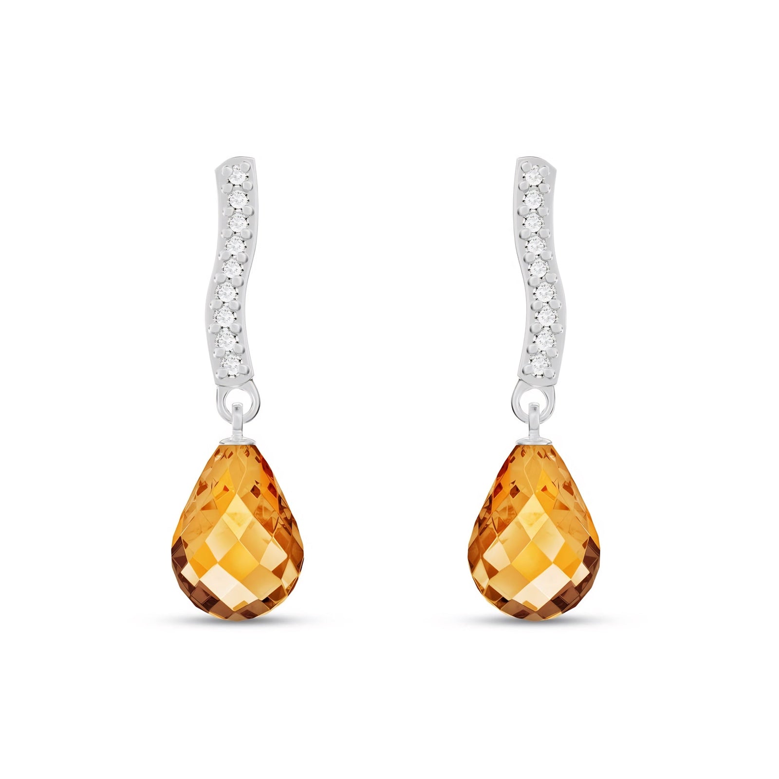 White Gold Earrings Amethyst 10K — Dorotea
