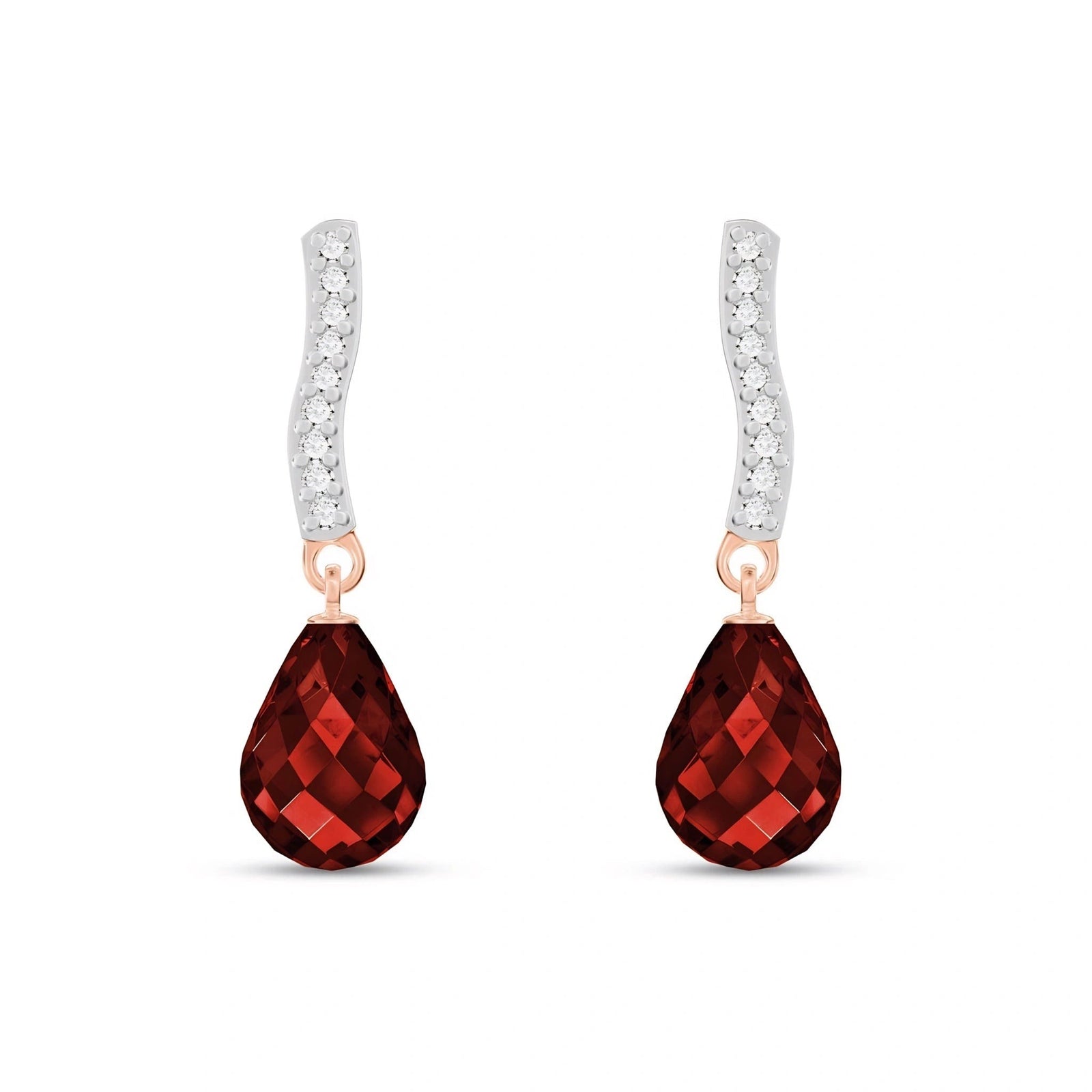 Rose Gold Earrings Garnet 10K — Dorotea