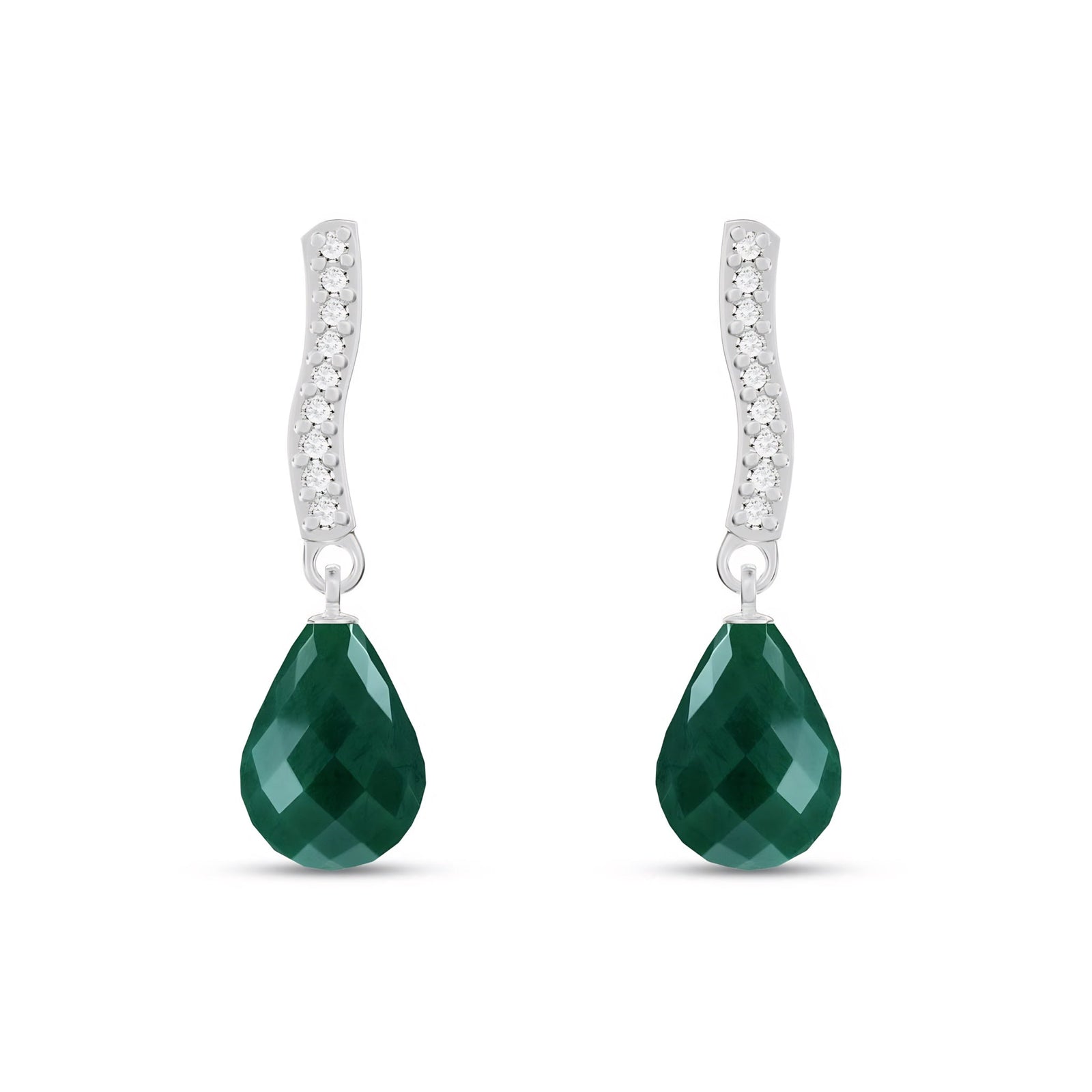 White Gold Earrings Garnet 10K — Dorotea