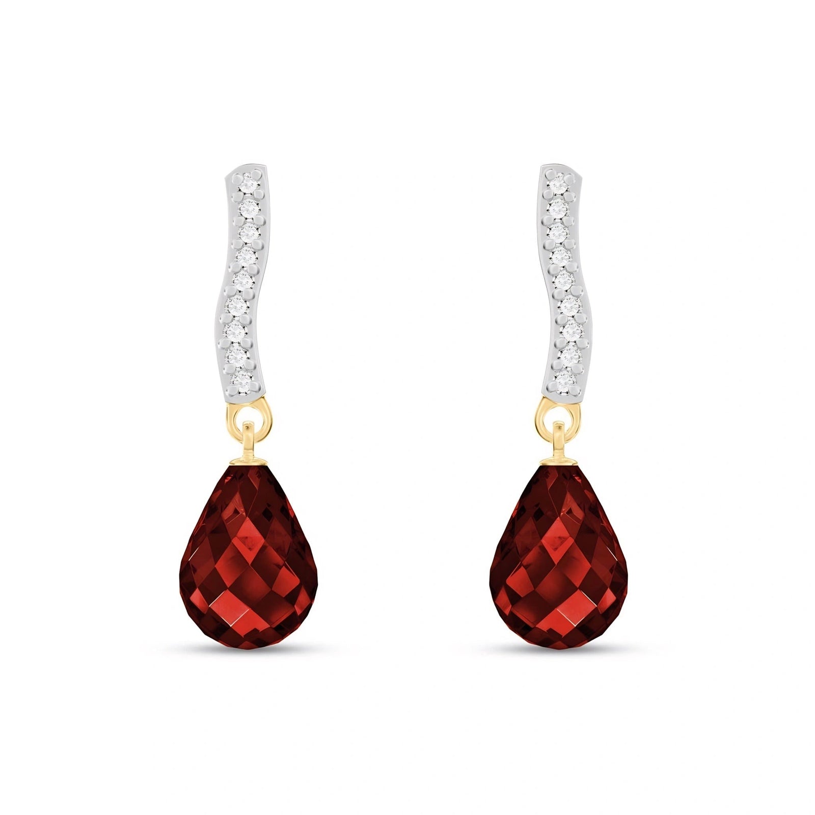 Yellow Gold Earrings Garnet 10K — Dorotea