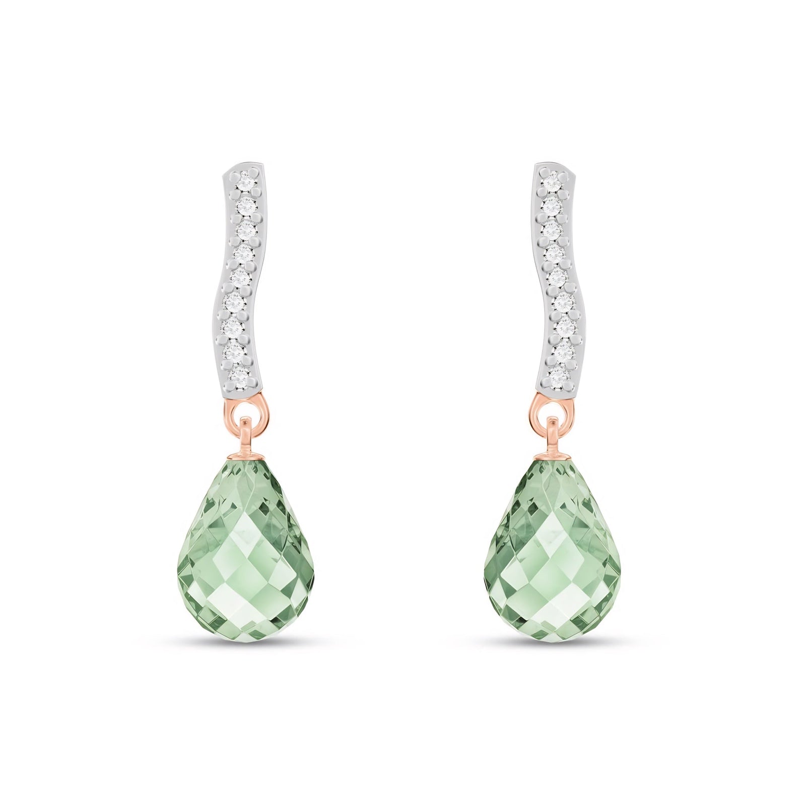 Rose Gold Earrings Pink Topaz 10K — Dorotea
