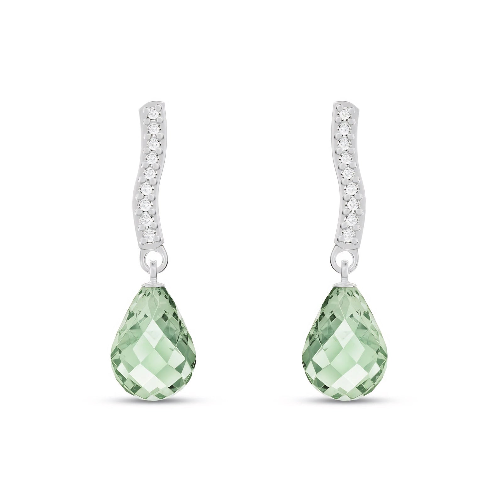 White Gold Earrings Pink Topaz 10K — Dorotea