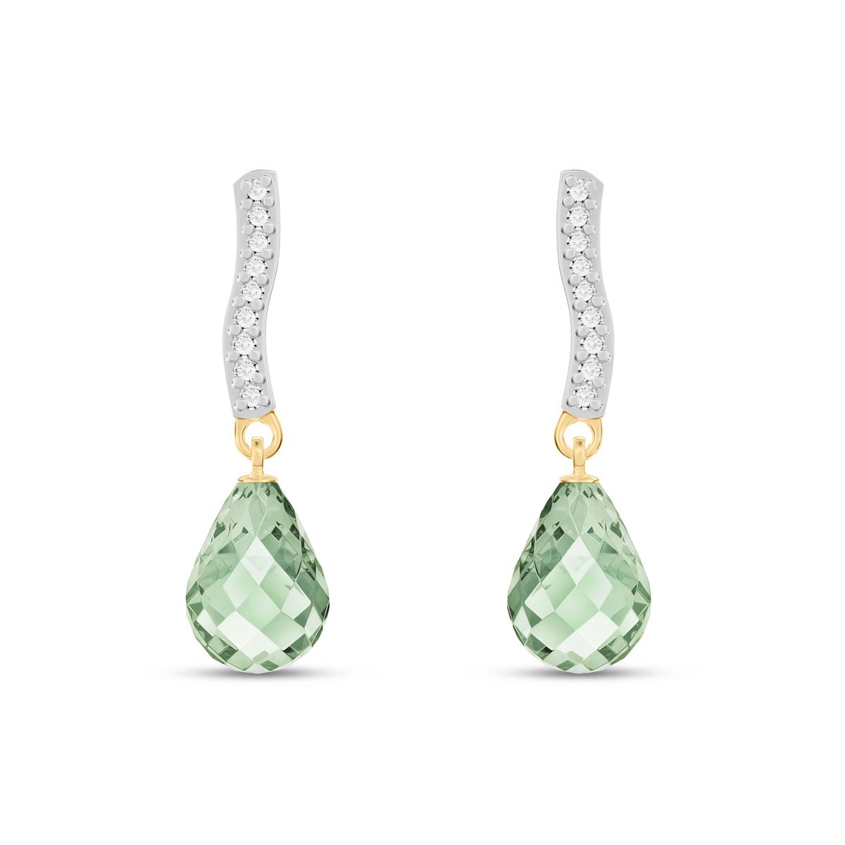 Yellow Gold Earrings Pink Topaz 10K — Dorotea