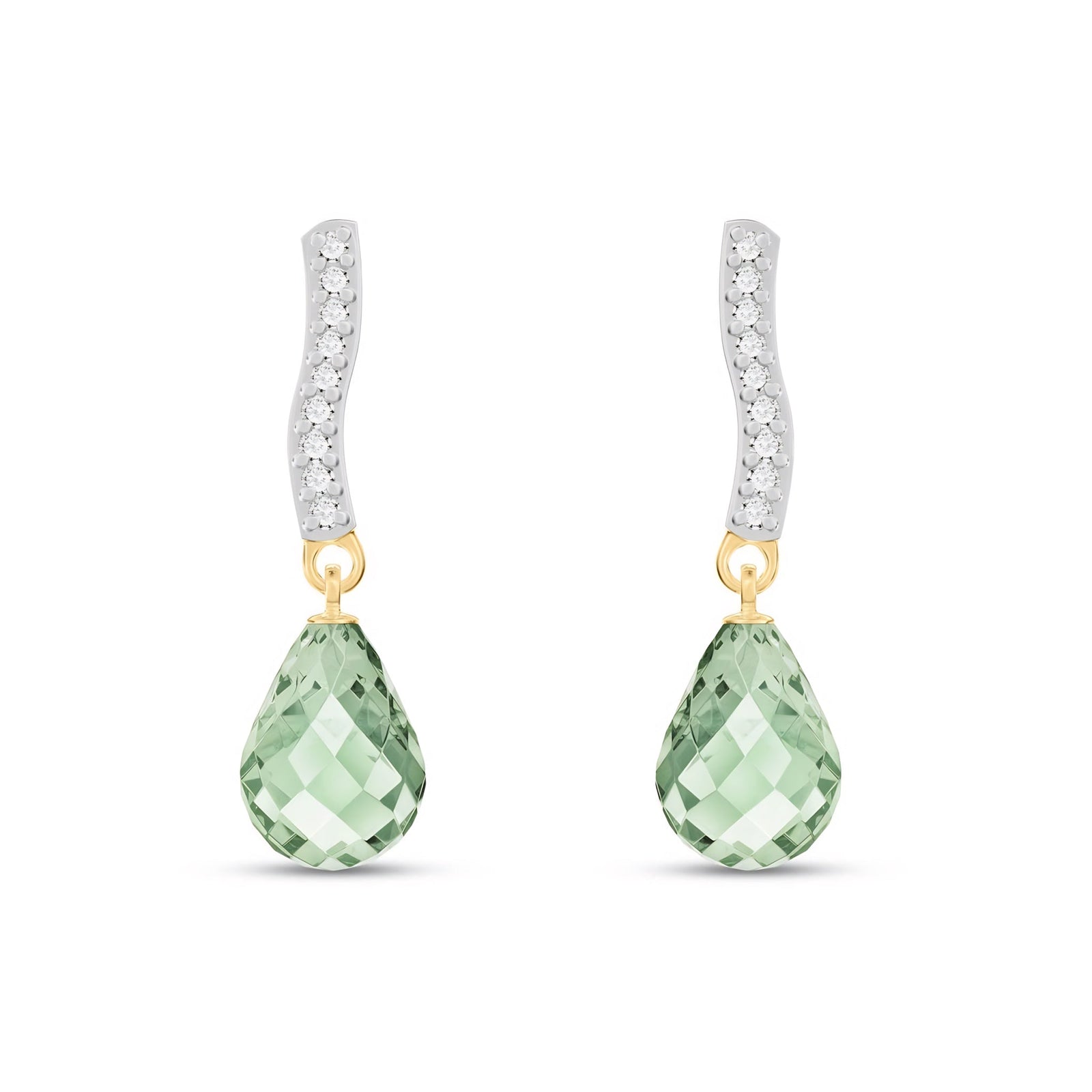 Yellow Gold Earrings Pink Topaz 10K — Dorotea