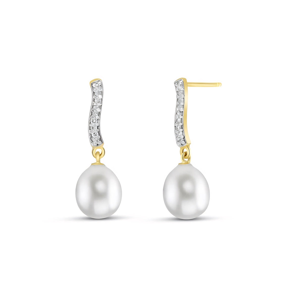 Yellow Gold Earrings White Topaz 10K — Dorotea