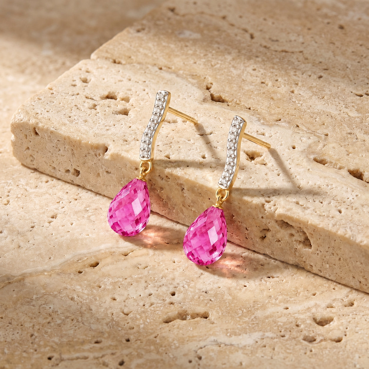 Yellow Gold Earrings Pearl 10K — Dorotea