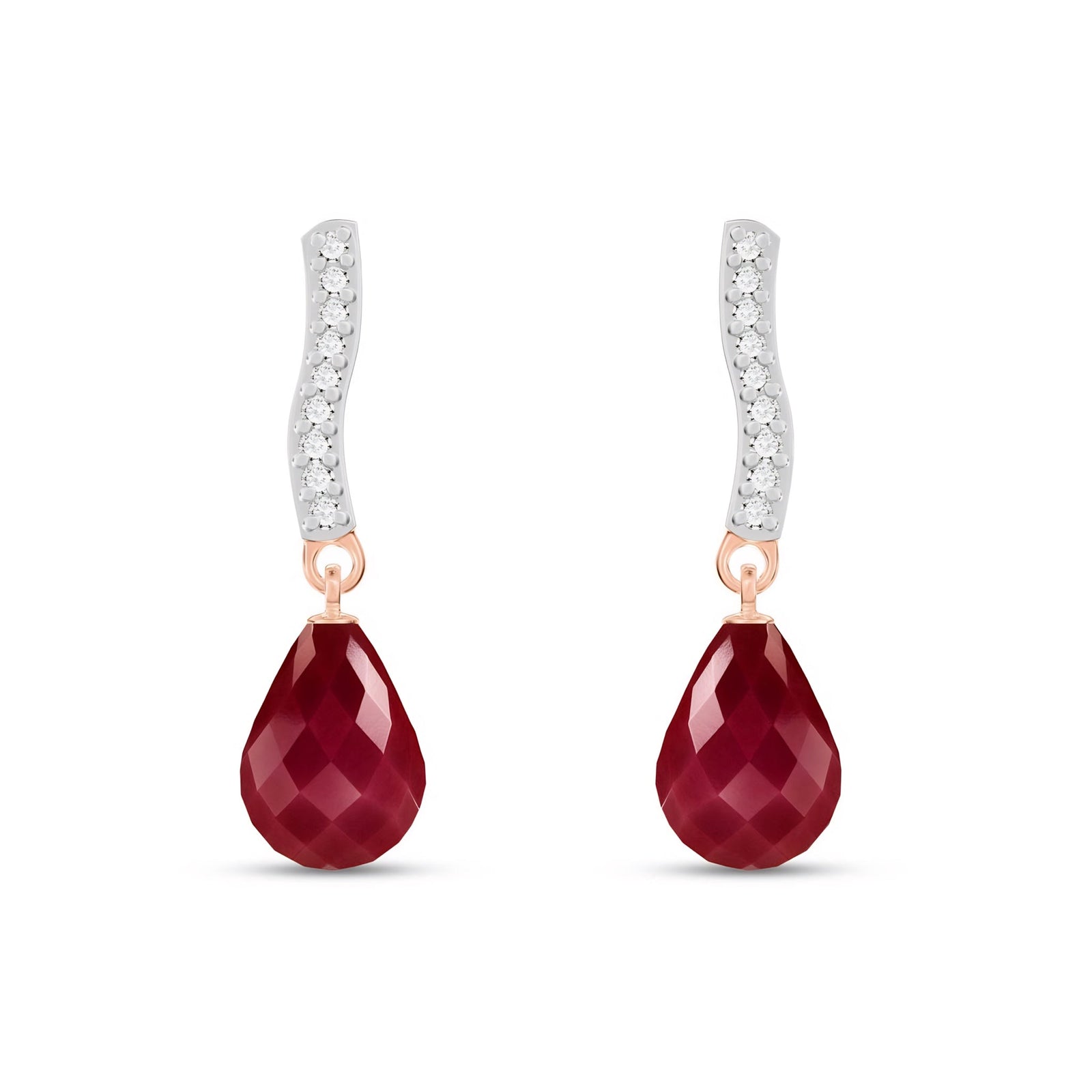 Rose Gold Earrings Ruby 10K — Dorotea
