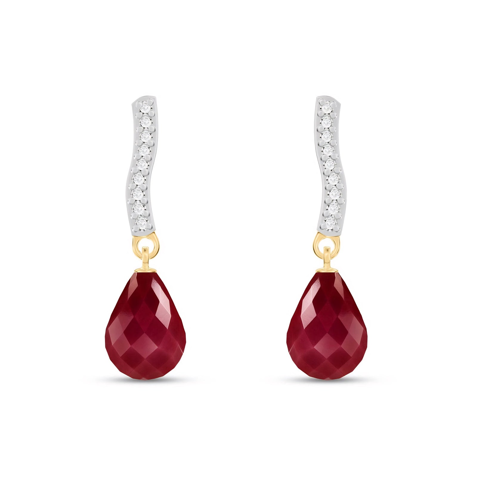 Yellow Gold Earrings Ruby 10K — Dorotea