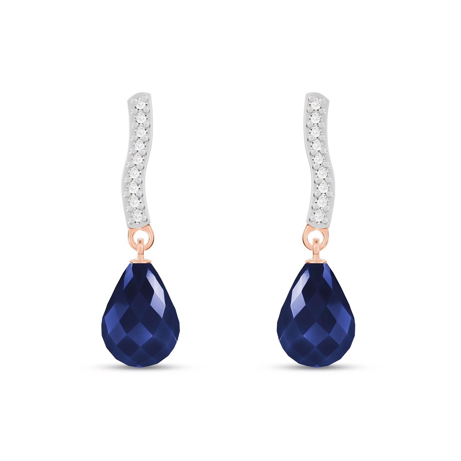 Rose Gold Earrings Sapphire 10K — Dorotea