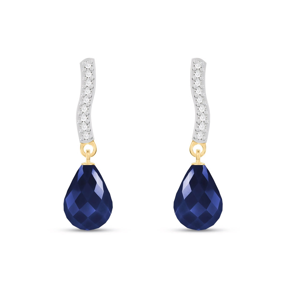 Yellow Gold Earrings Sapphire 10K — Dorotea