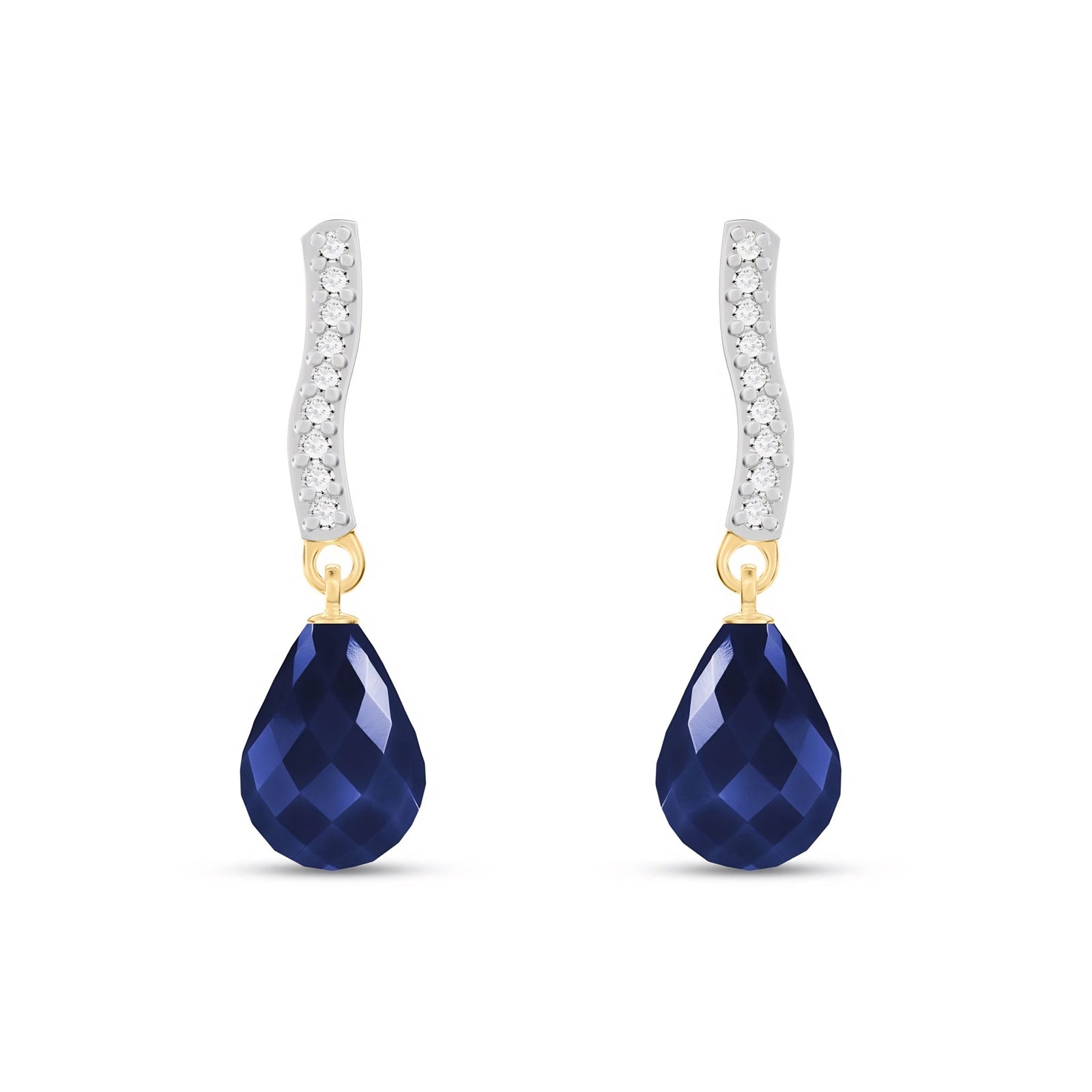 Yellow Gold Earrings Sapphire 10K — Dorotea