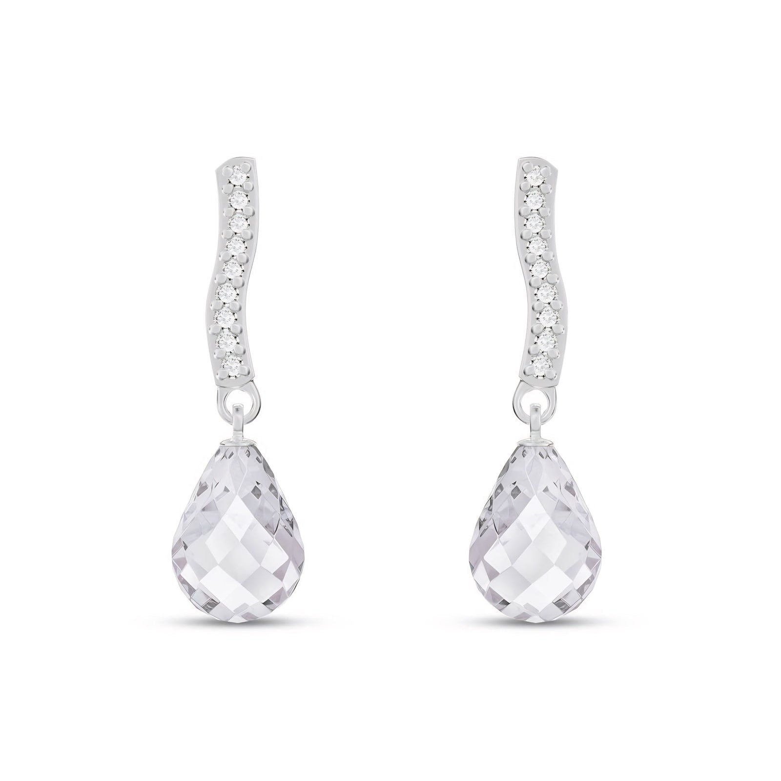 White Gold Earrings Emerald 10K — Dorotea