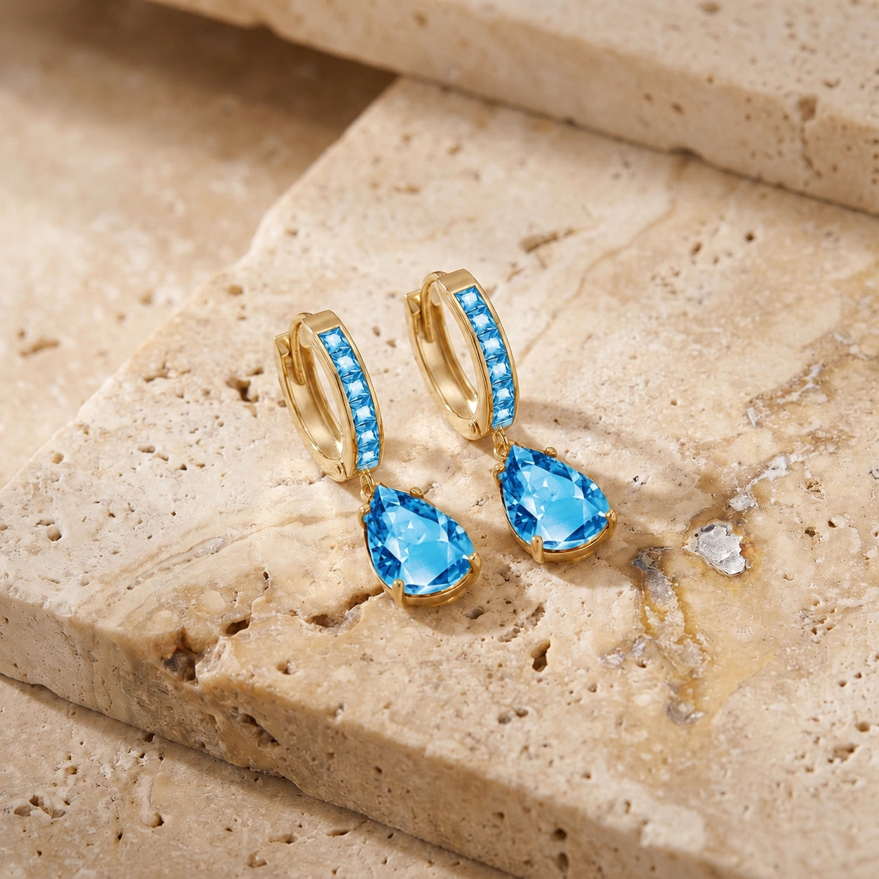 Yellow Gold Blue Topaz — Mariaclementina
