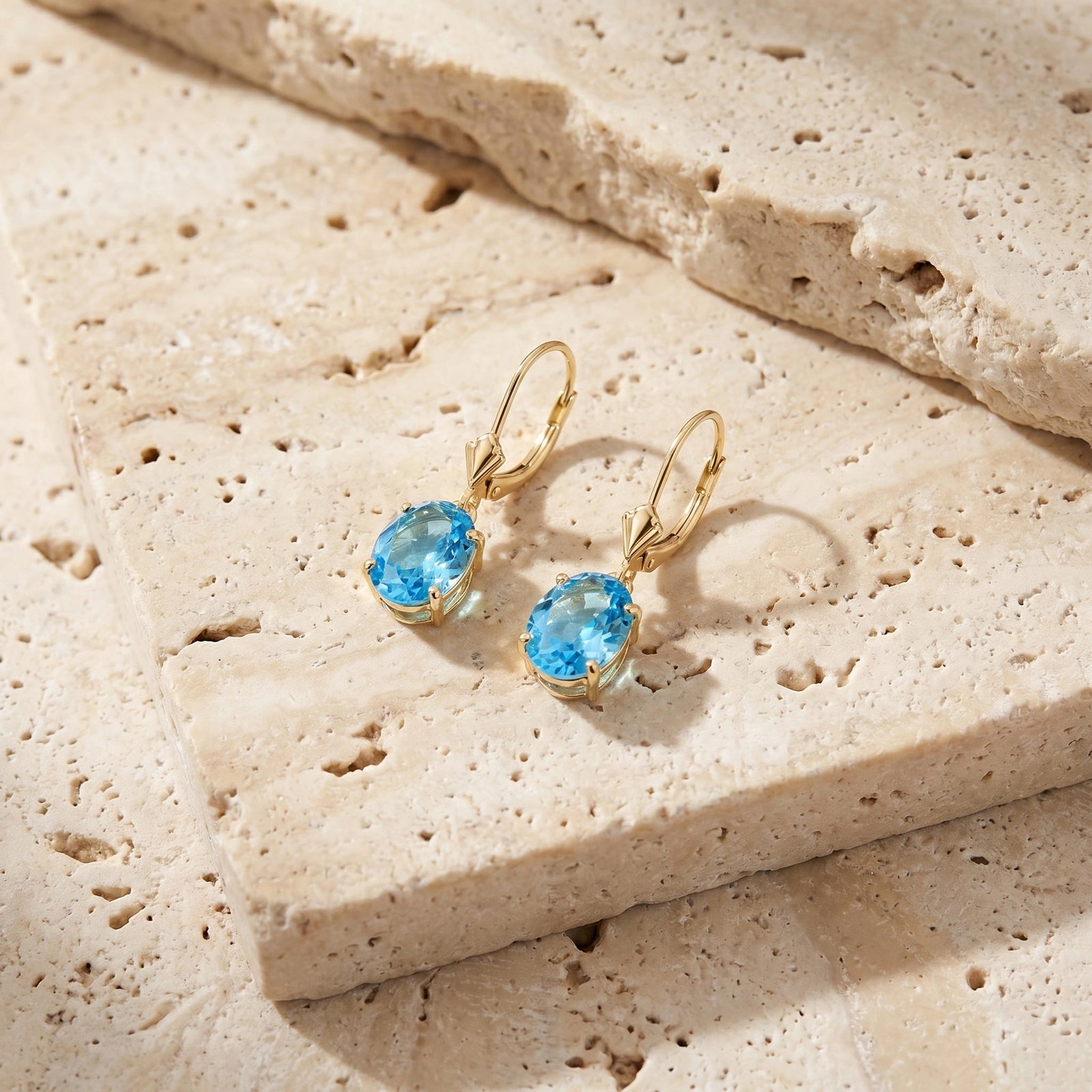 Yellow Gold Blue Topaz — Mariacleofe