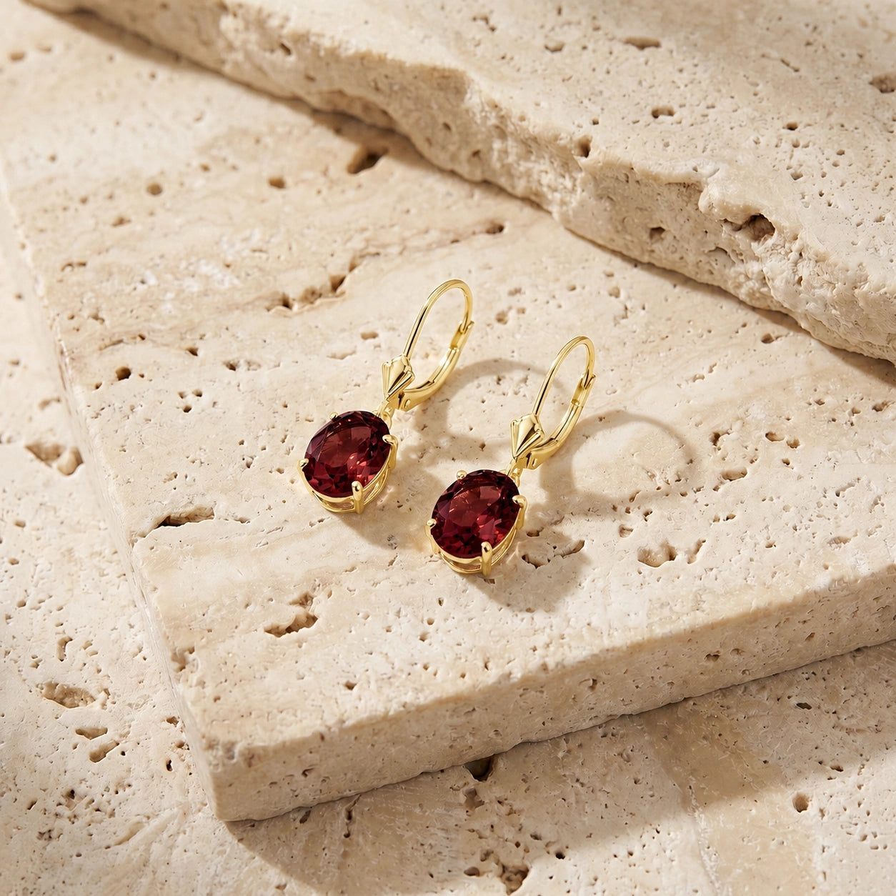 Yellow Gold Garnet — Mariacleofe