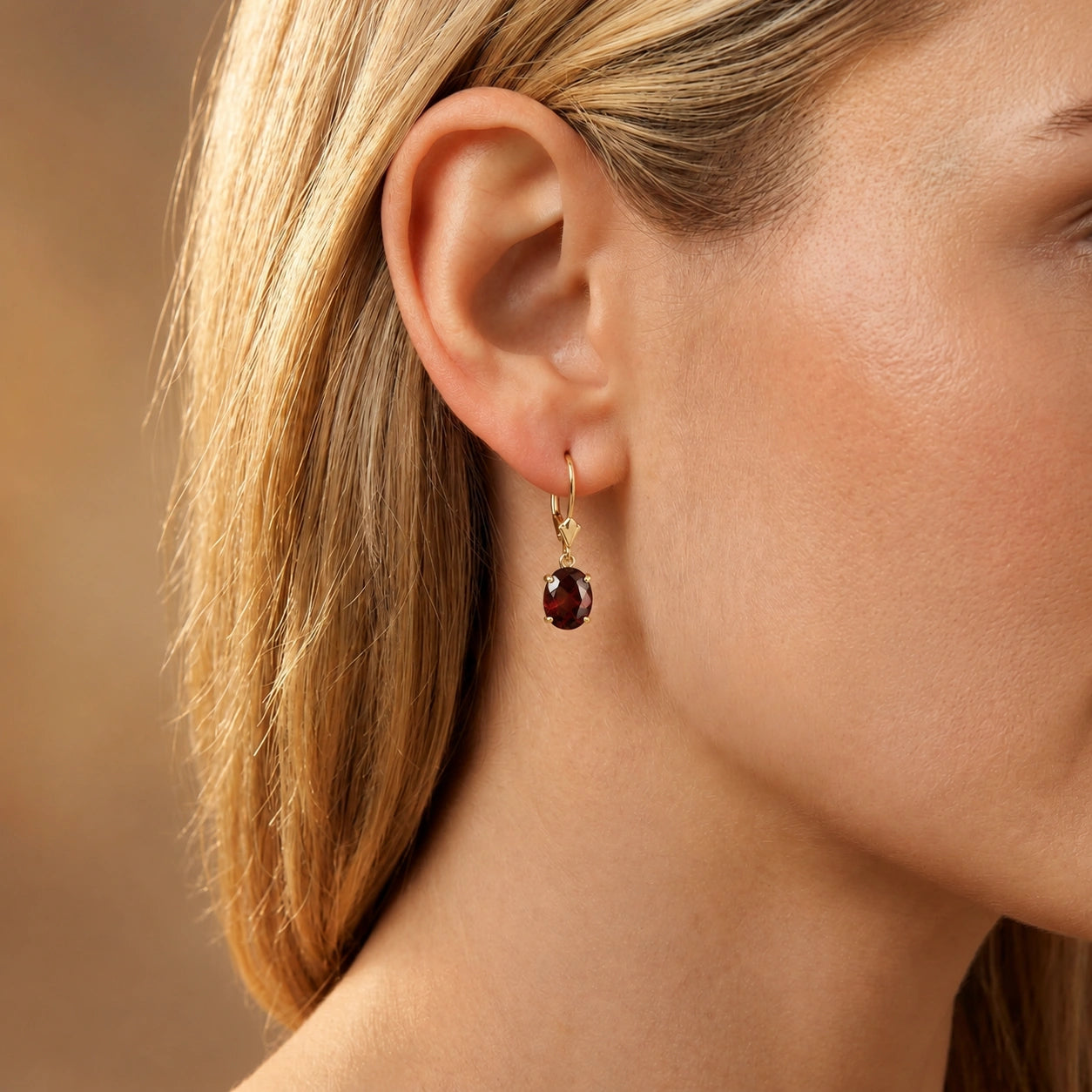 Yellow Gold Garnet — Mariacleofe