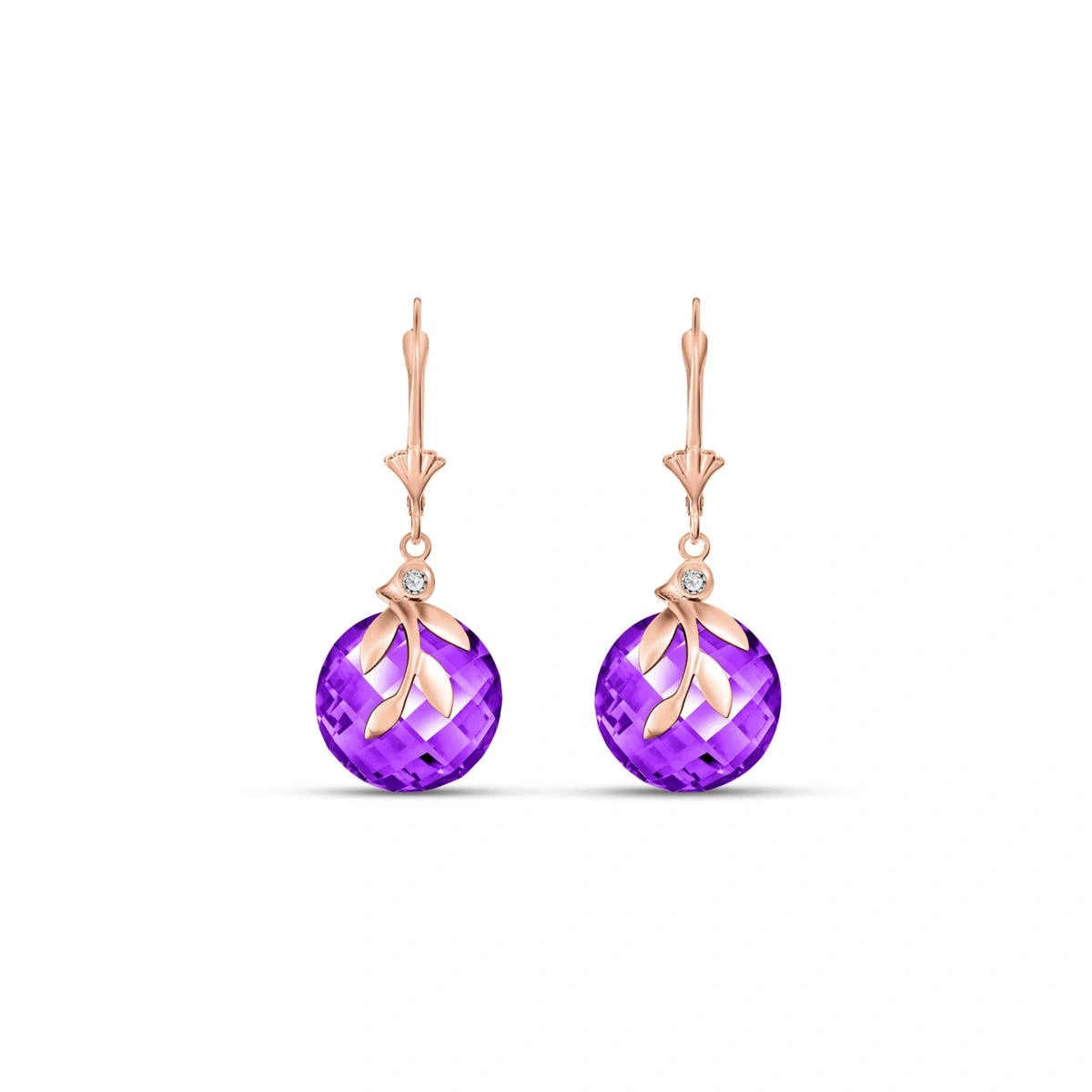 Rose Gold Diamond & Amethyst — Mariaclotilde