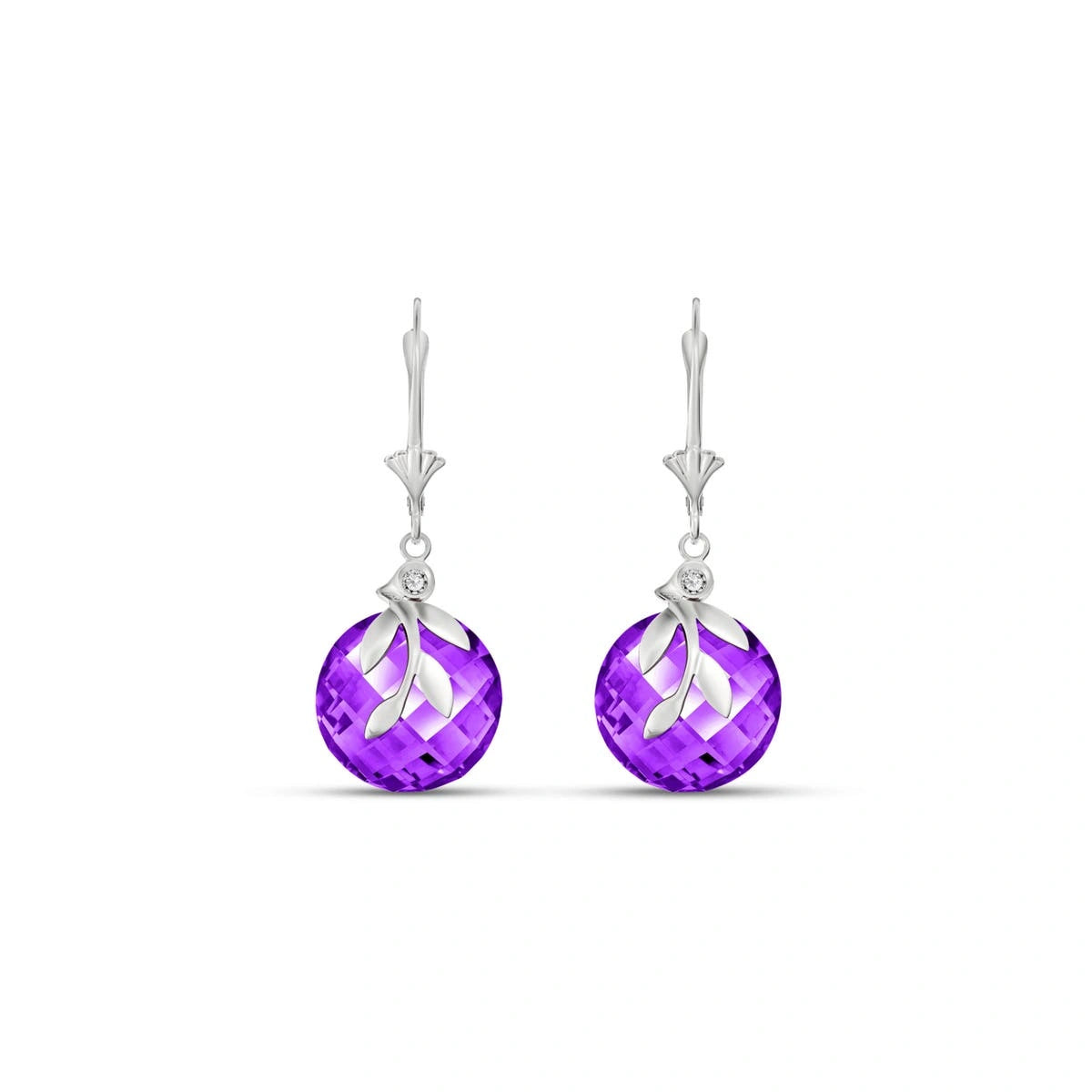 White Gold Diamond & Amethyst — Mariaclotilde