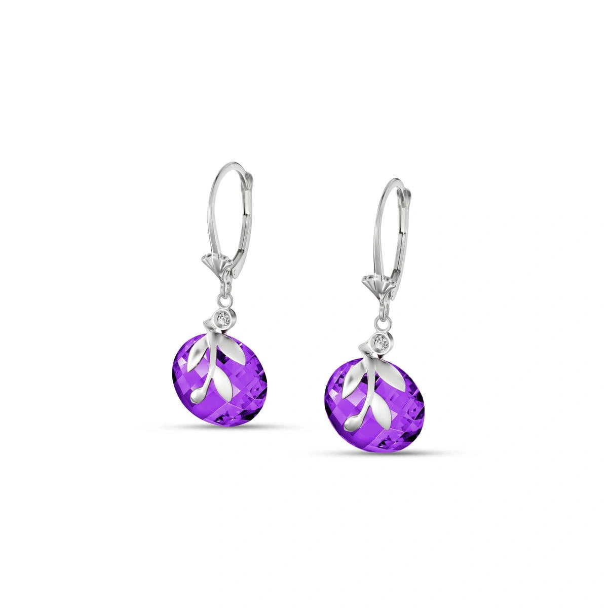 White Gold Diamond & Amethyst — Mariaclotilde