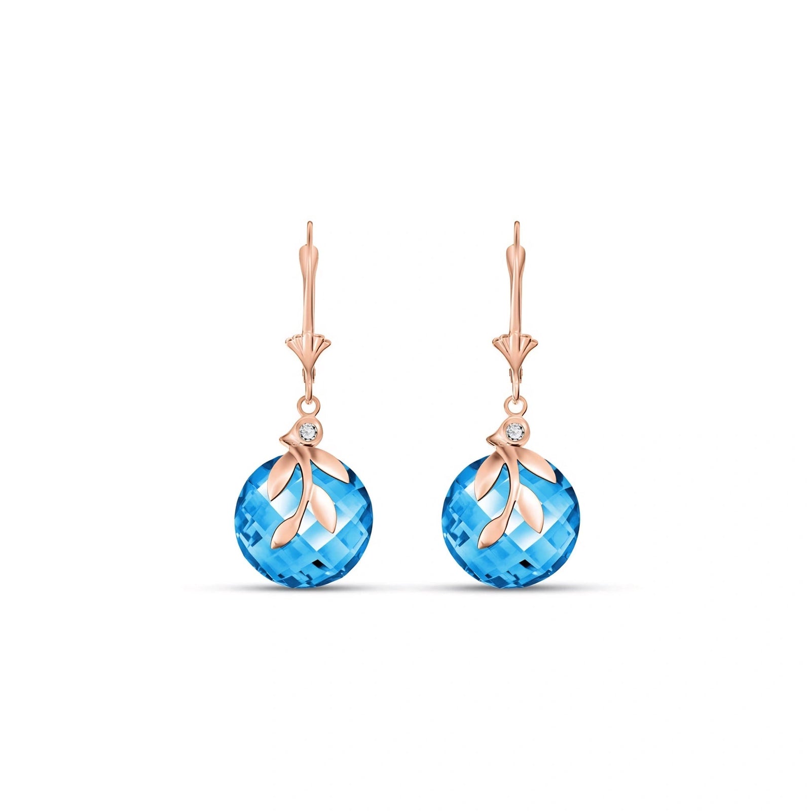 Rose Gold Diamond & Blue Topaz — Mariaclotilde