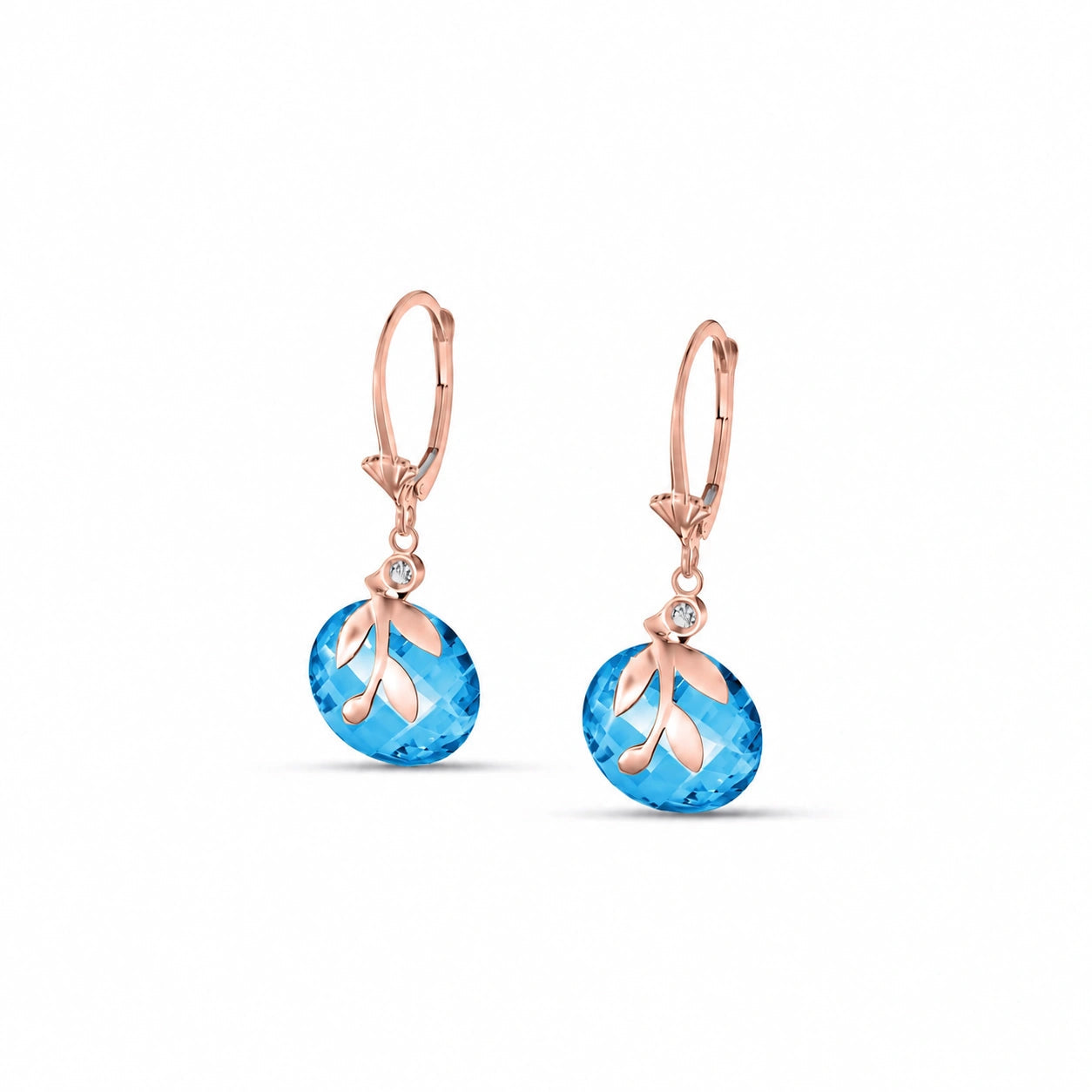 Rose Gold Diamond & Blue Topaz — Mariaclotilde