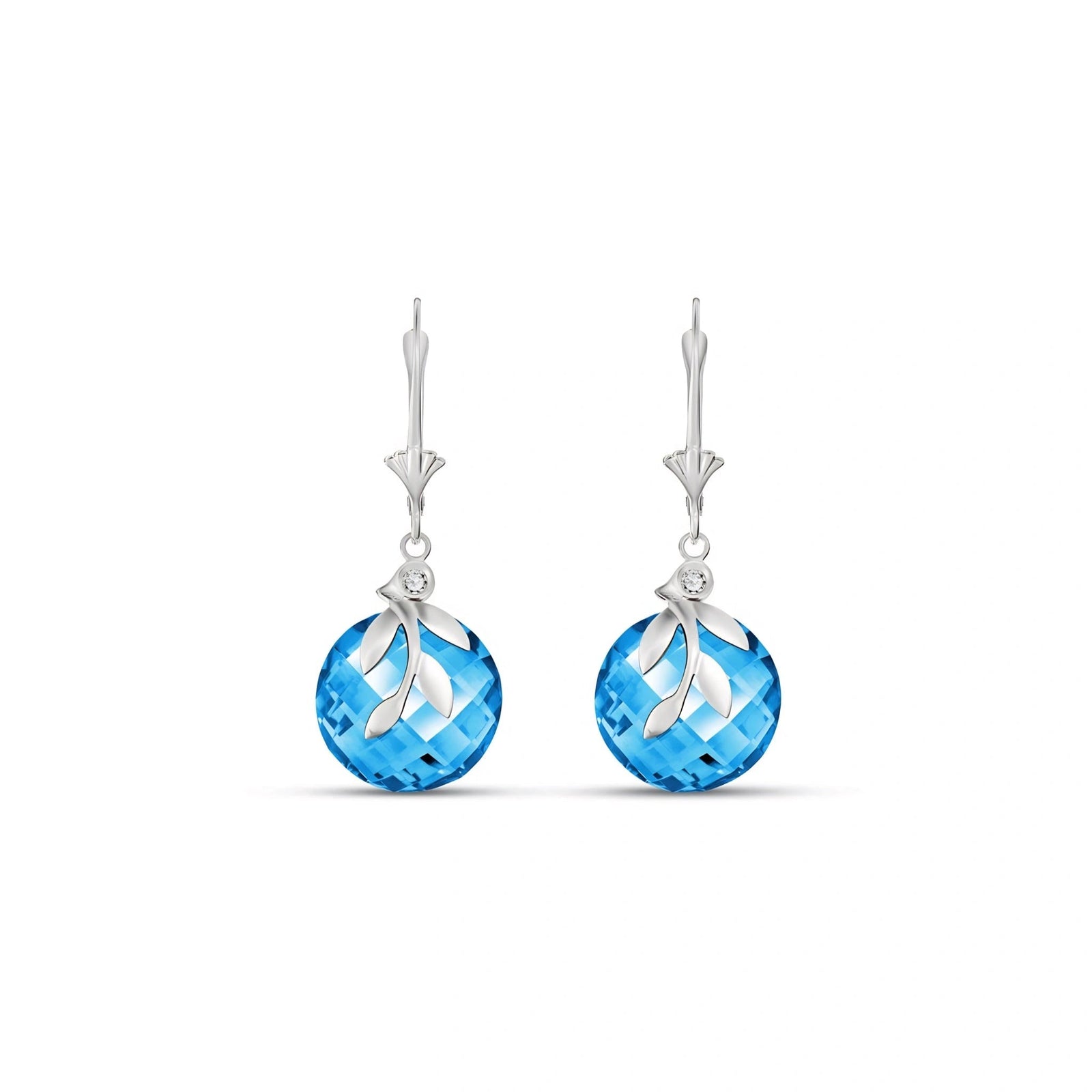 White Gold Diamond & Blue Topaz — Mariaclotilde