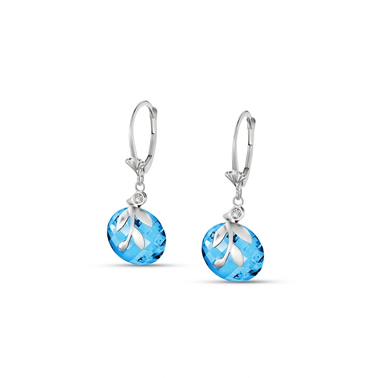 White Gold Diamond & Blue Topaz — Mariaclotilde