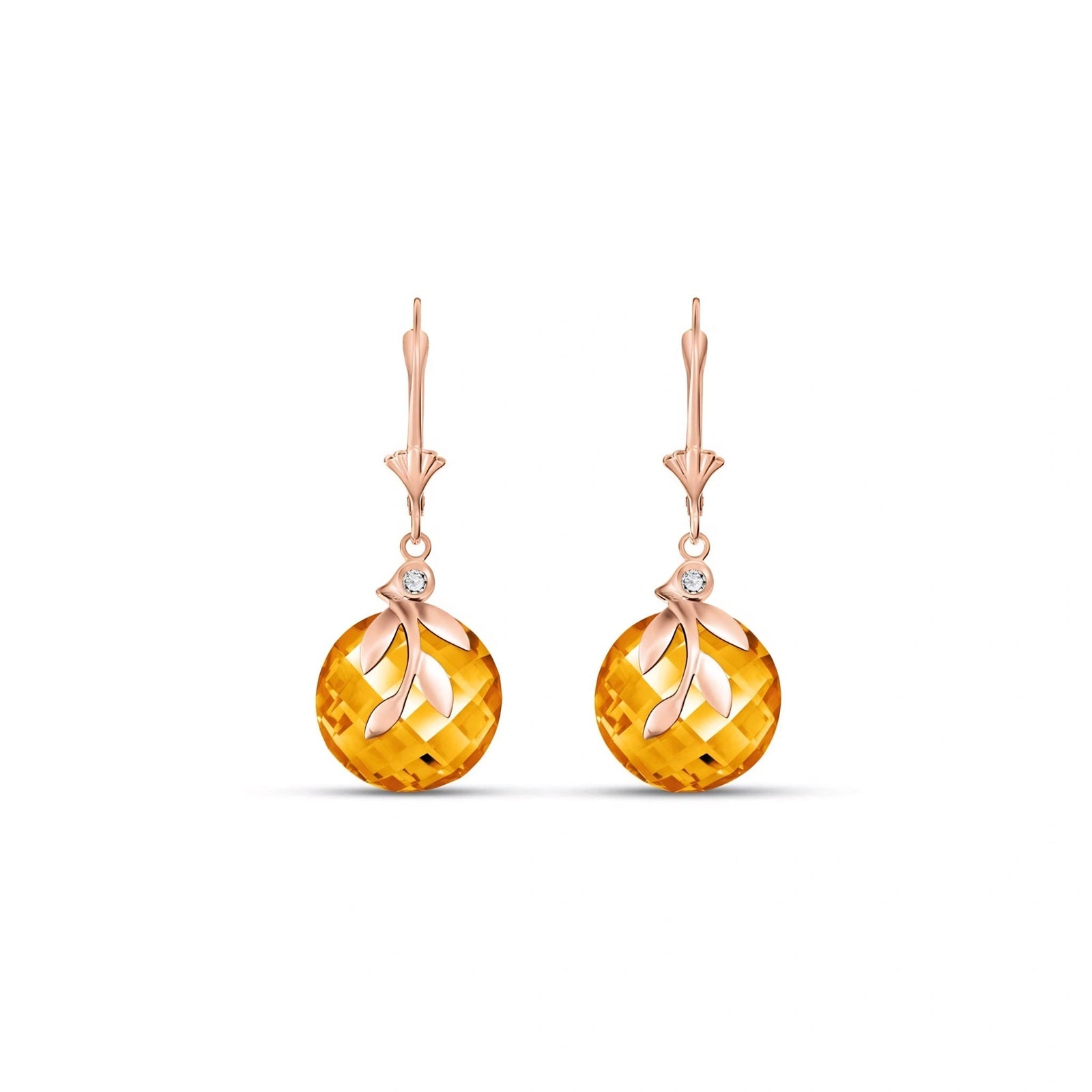 Rose Gold Diamond & Citrine — Mariaclotilde