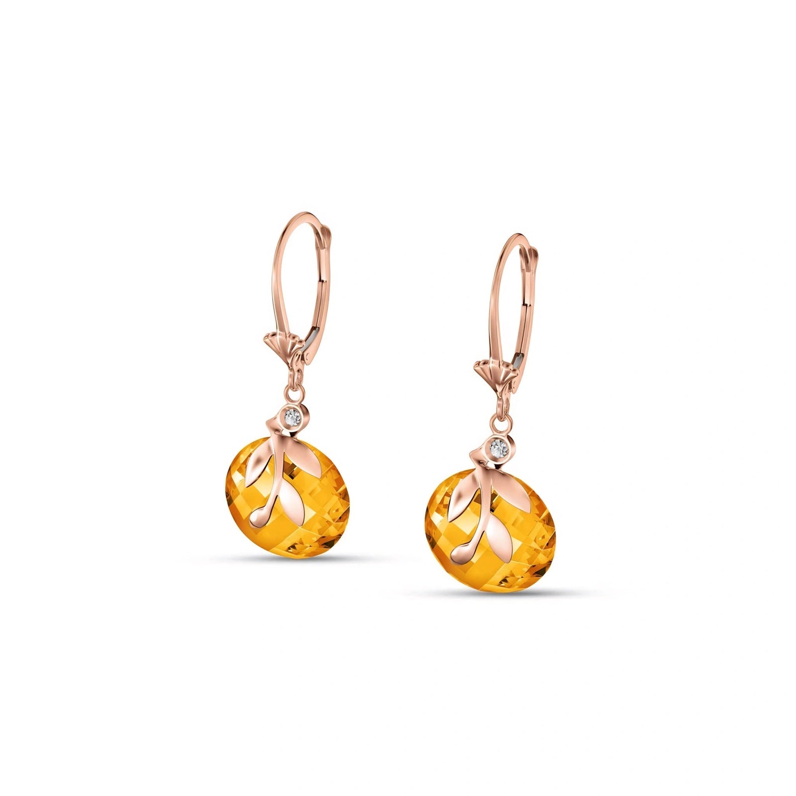Rose Gold Diamond & Citrine — Mariaclotilde
