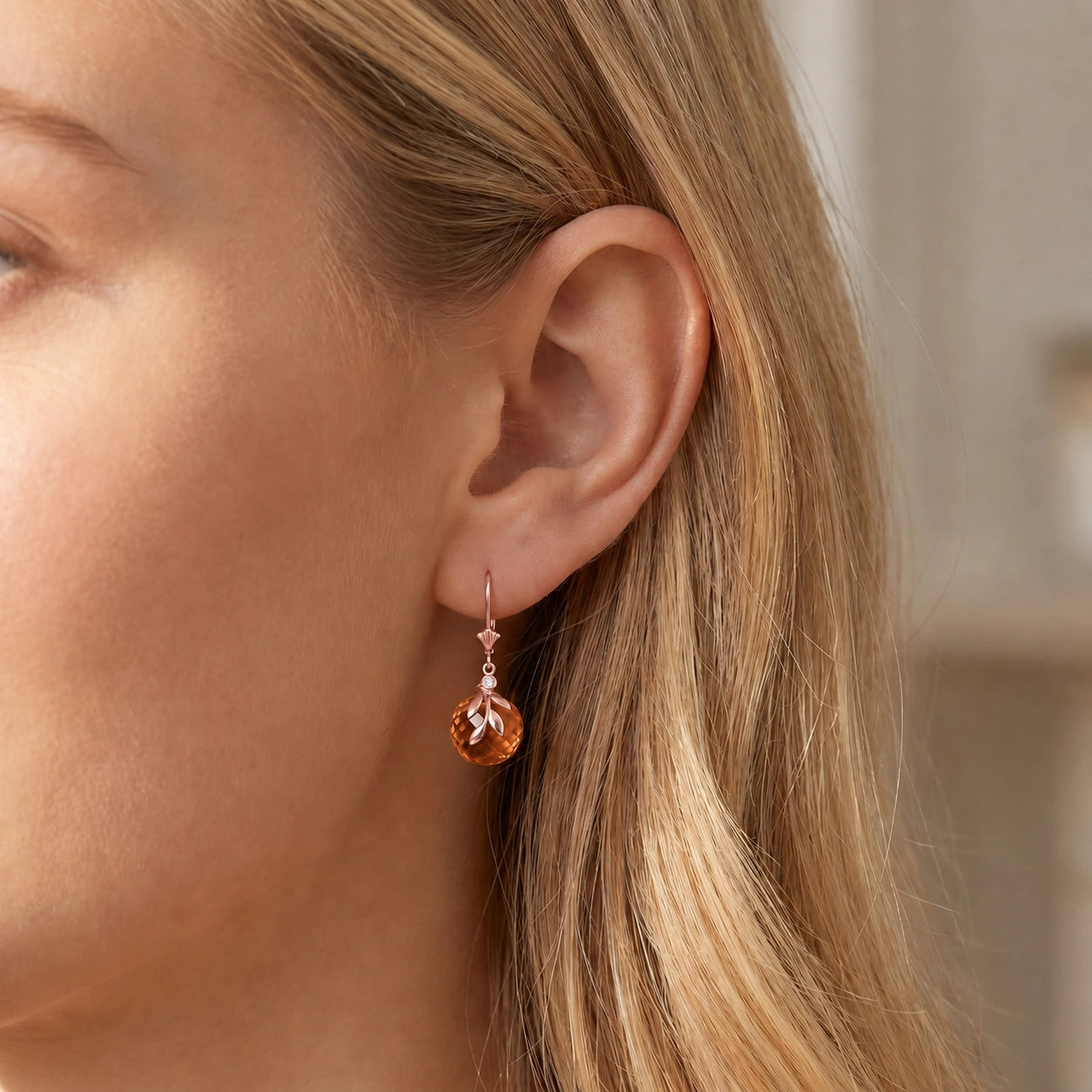 Rose Gold Diamond & Citrine — Mariaclotilde