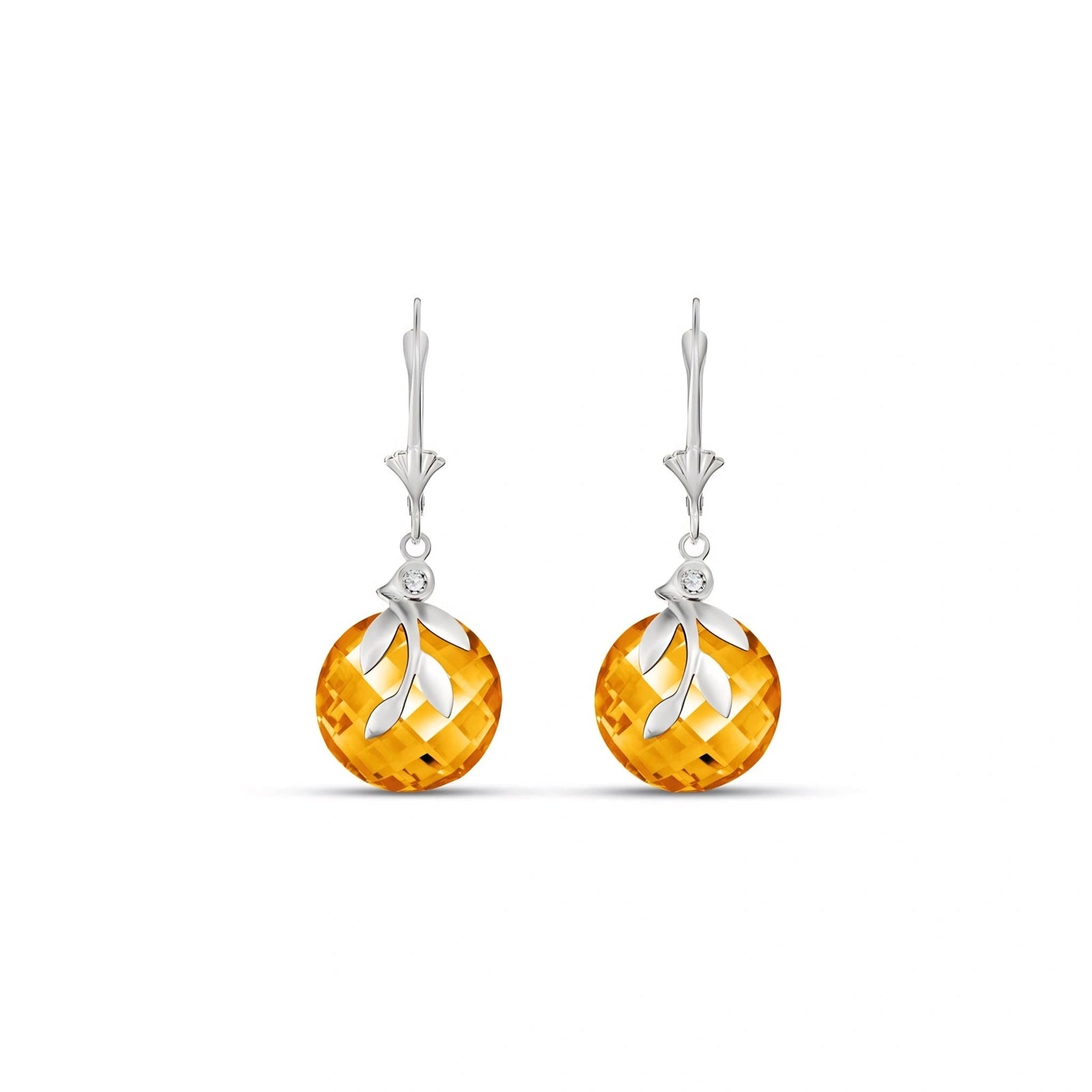 White Gold Diamond & Citrine — Mariaclotilde