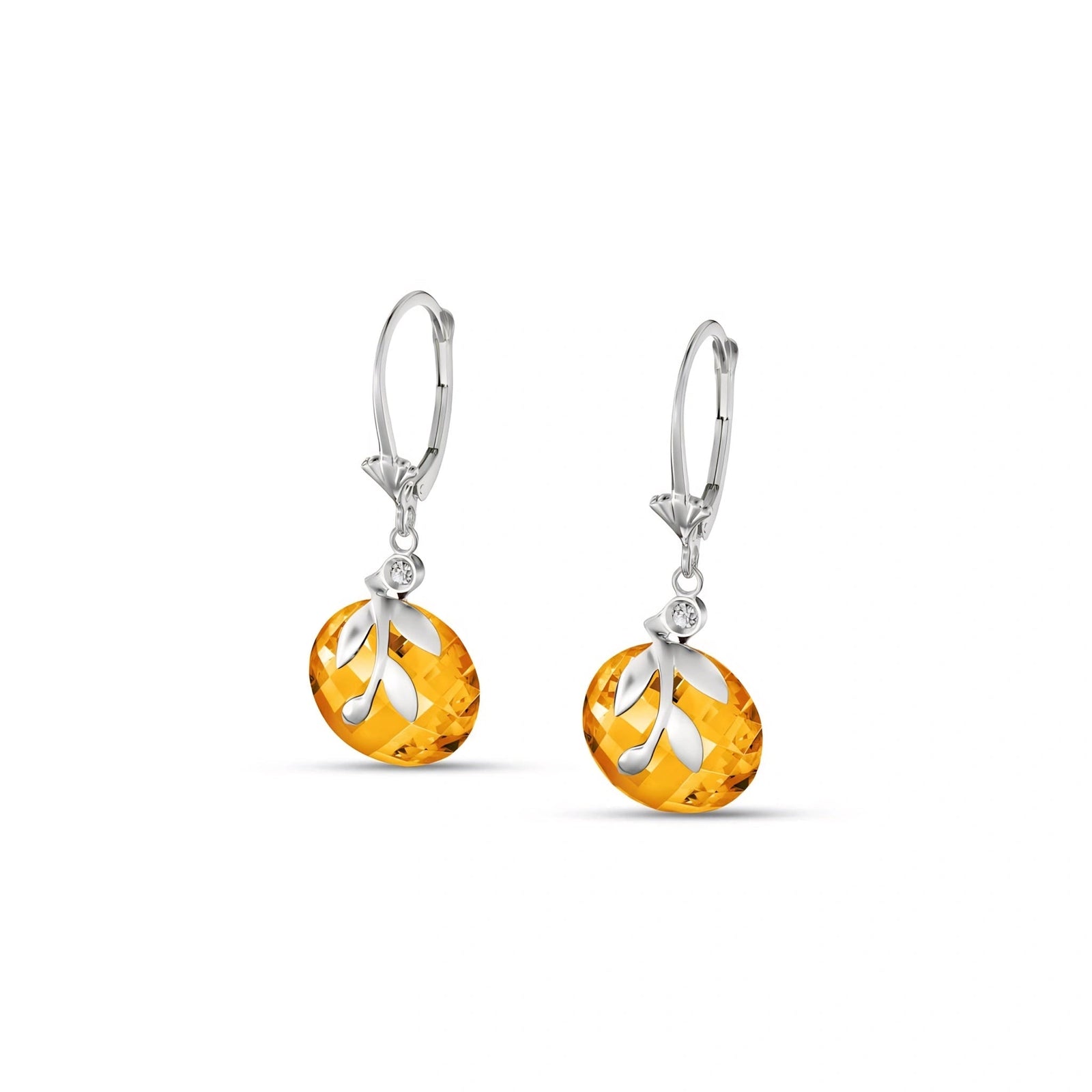White Gold Diamond & Citrine — Mariaclotilde