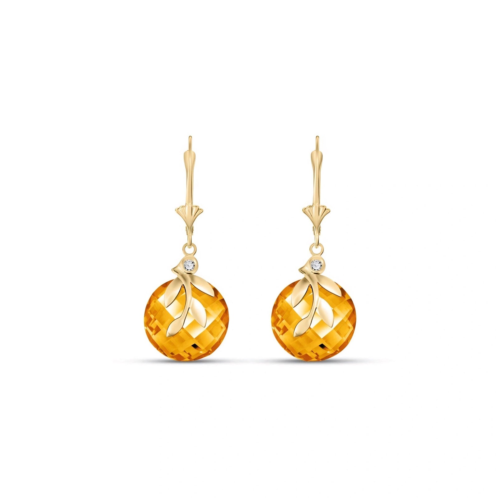 Yellow Gold Diamond & Citrine — Mariaclotilde