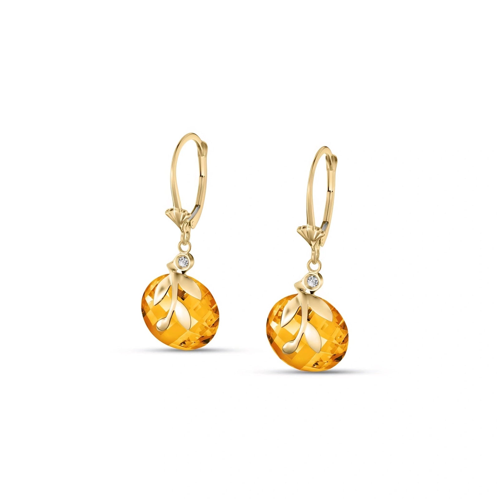 Yellow Gold Diamond & Citrine — Mariaclotilde