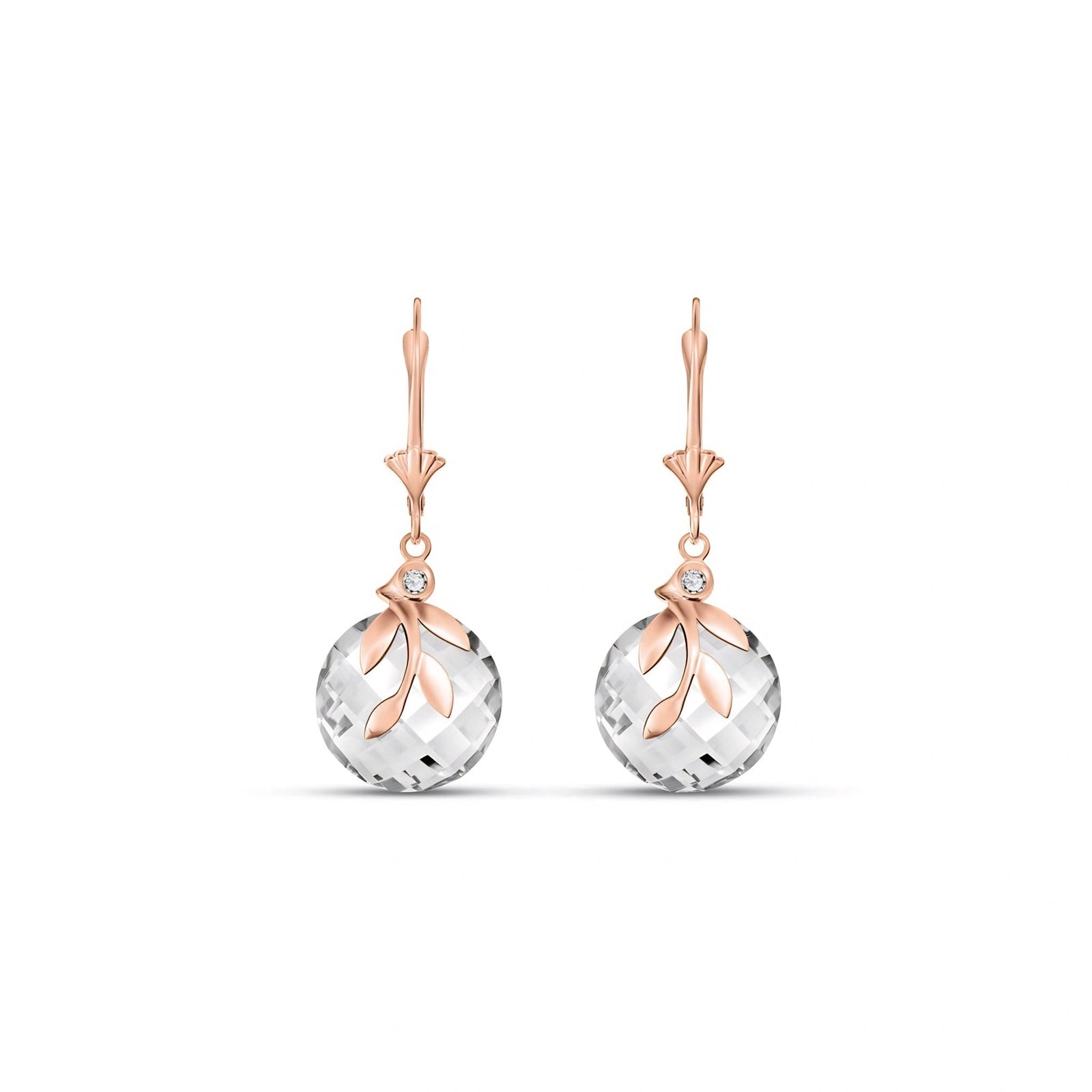 Rose Gold Diamond & White Topaz — Mariaclotilde