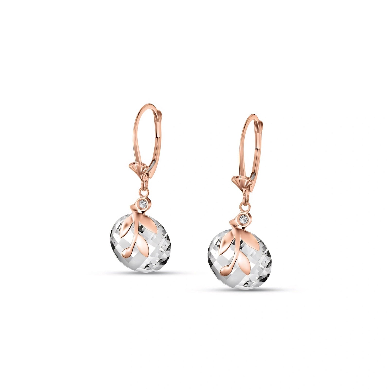 Rose Gold Diamond & White Topaz — Mariaclotilde