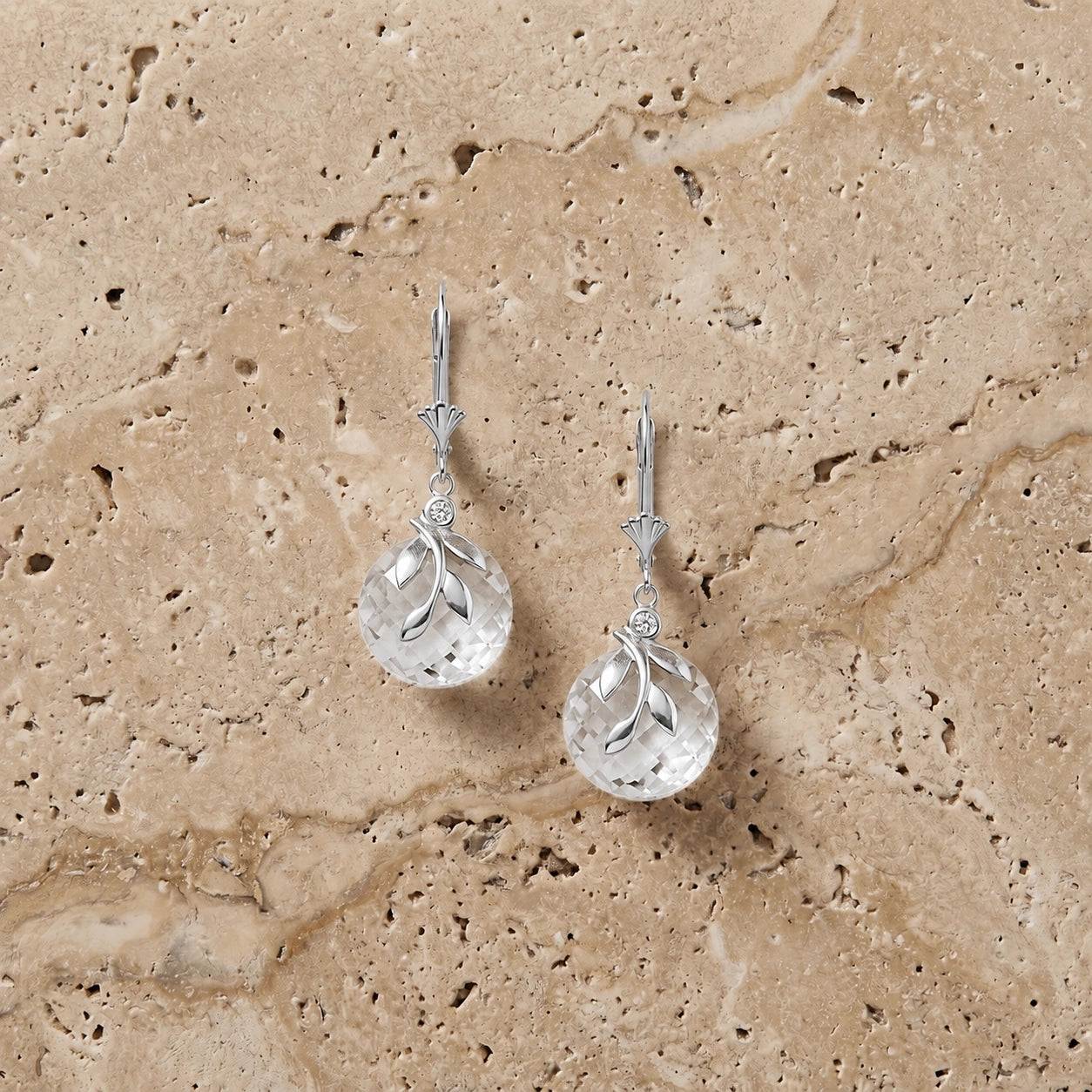 White Gold Diamond & White Topaz — Mariaclotilde
