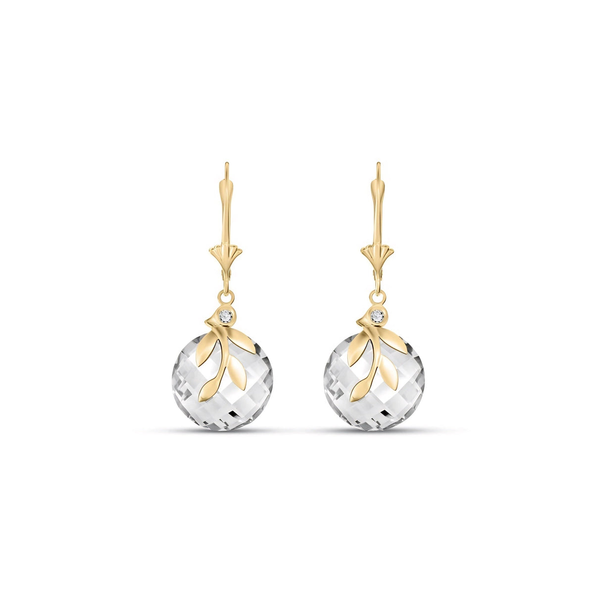 Yellow Gold Diamond & White Topaz — Mariaclotilde