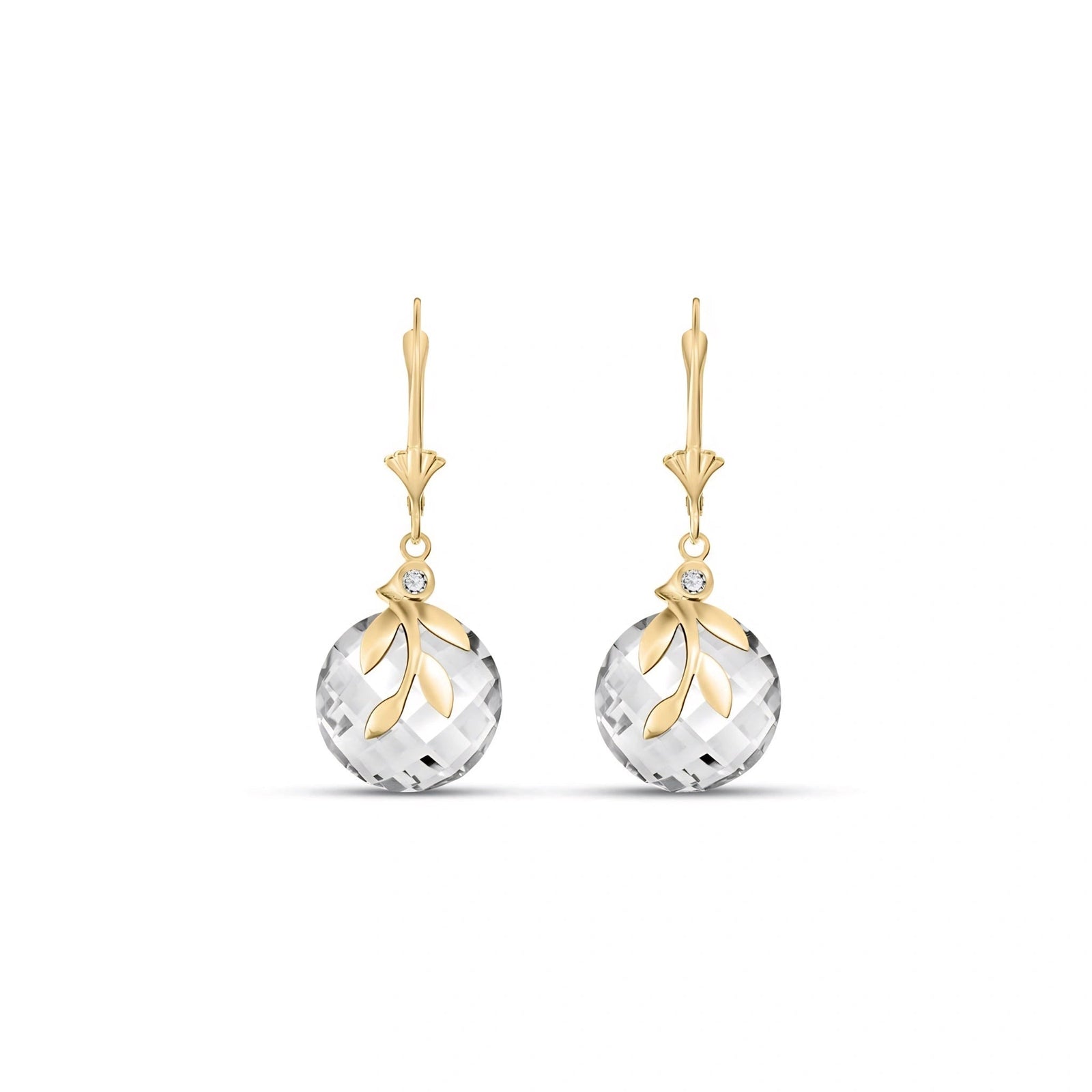 Yellow Gold Diamond & White Topaz — Mariaclotilde