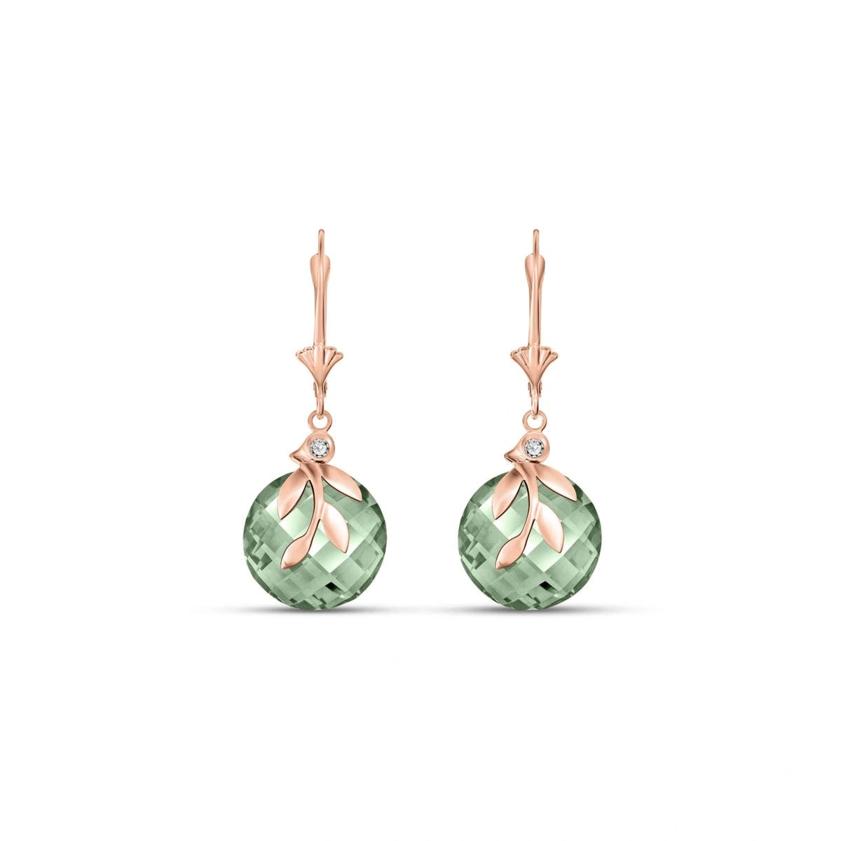 Rose Gold Green Amethyst & Diamond — Mariaclotilde