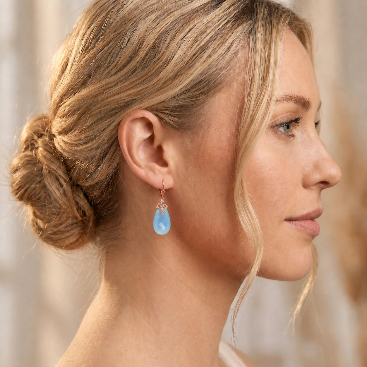 Rose Gold Blue Chalcedony — Mariacolomba