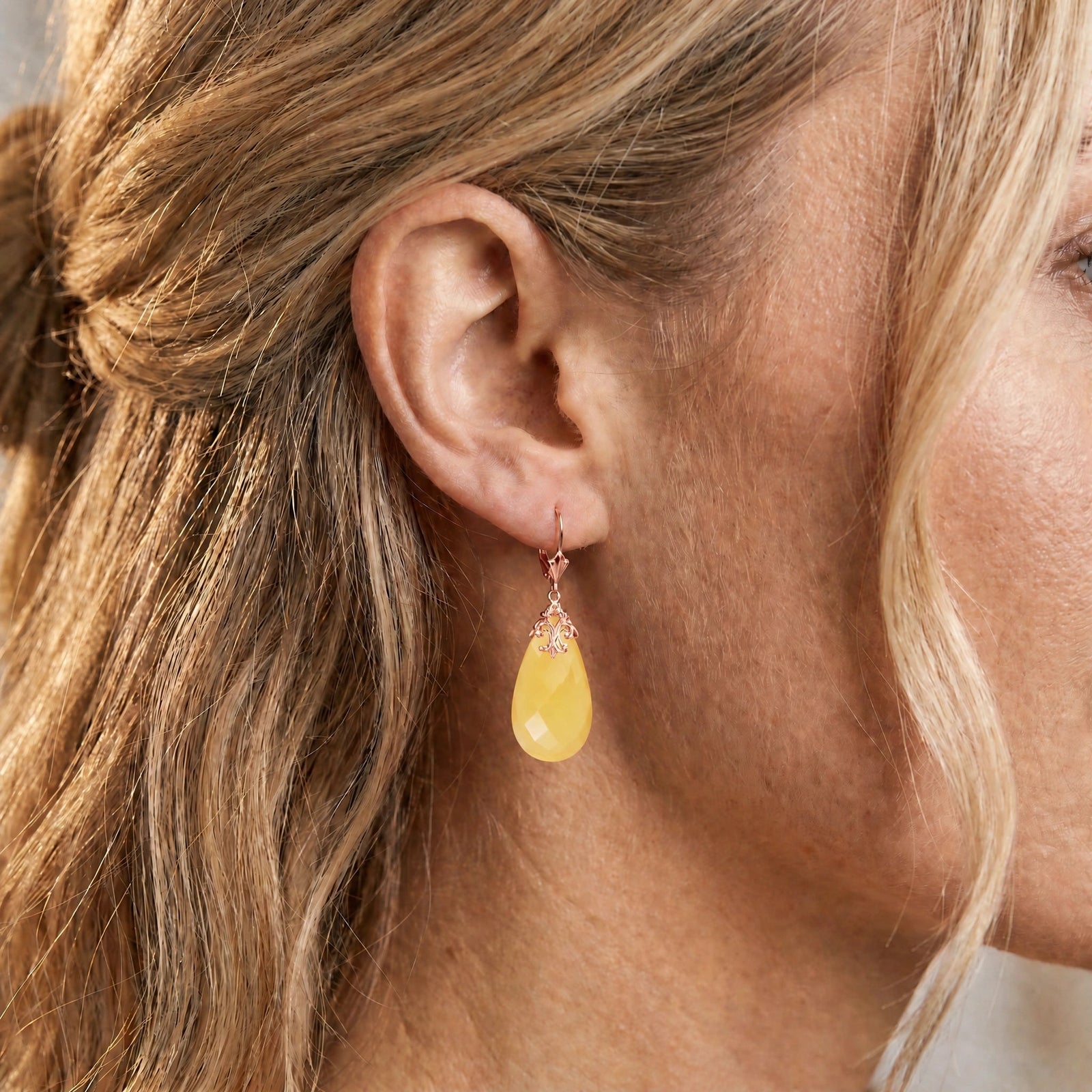 Rose Gold Yellow Onyx — Mariacolomba