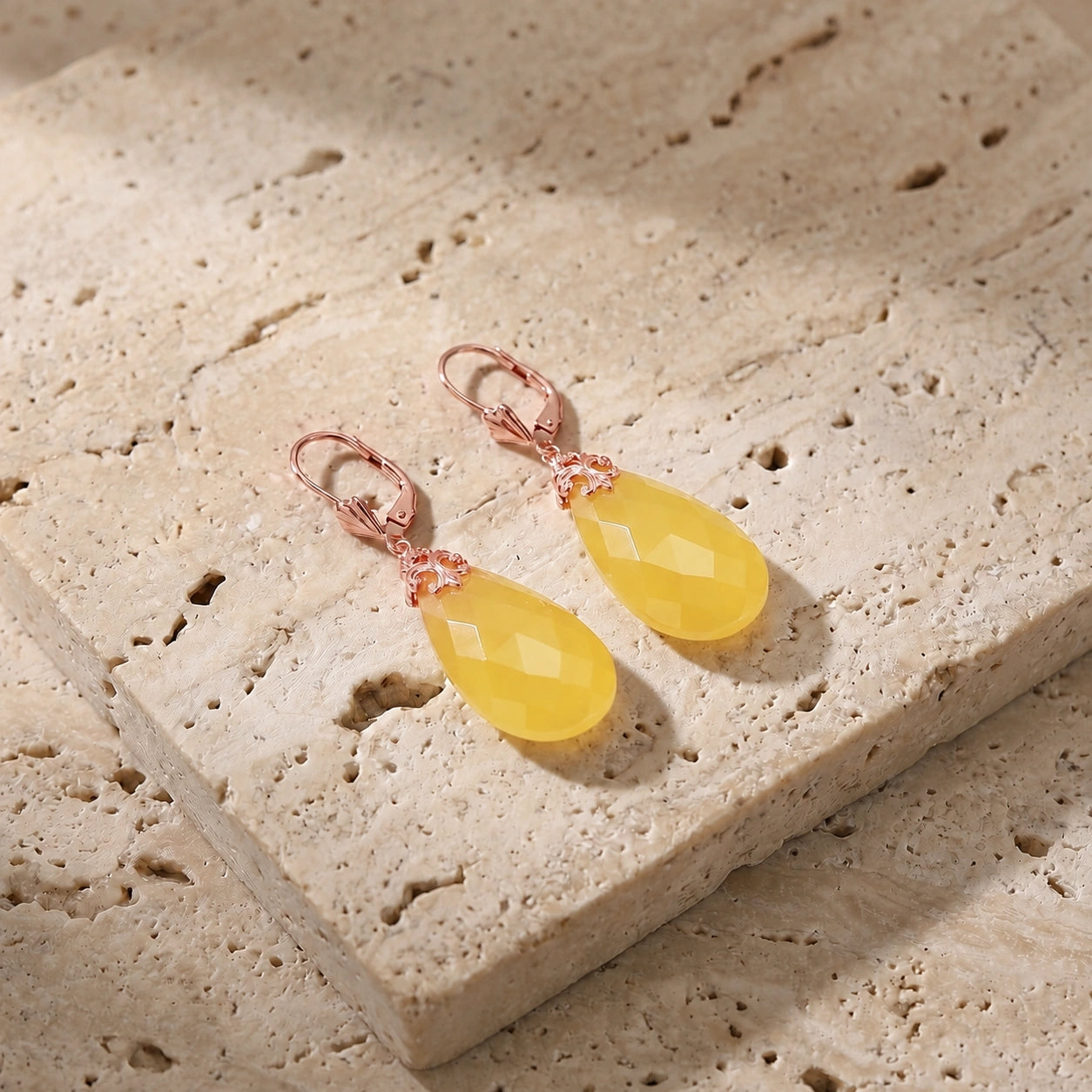 Rose Gold Yellow Onyx — Mariacolomba