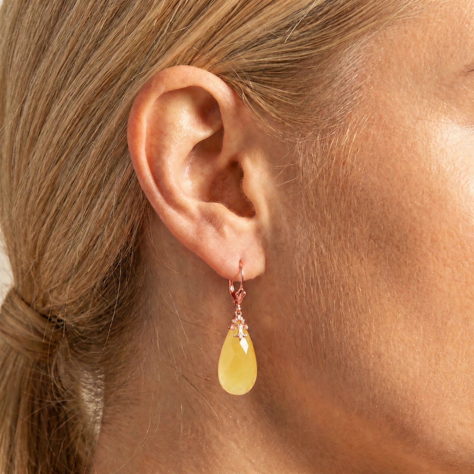 Rose Gold Yellow Onyx — Mariacolomba