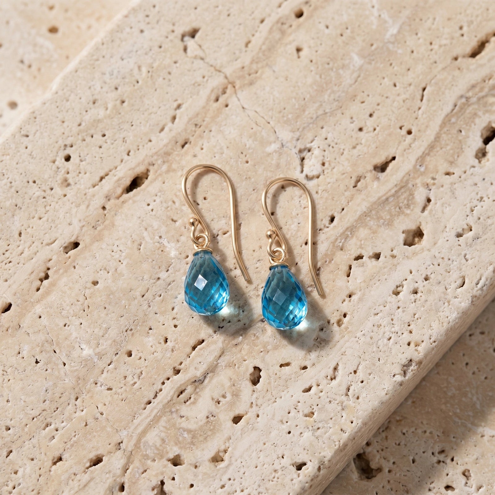 Yellow Gold Blue Topaz — Mariacolombina