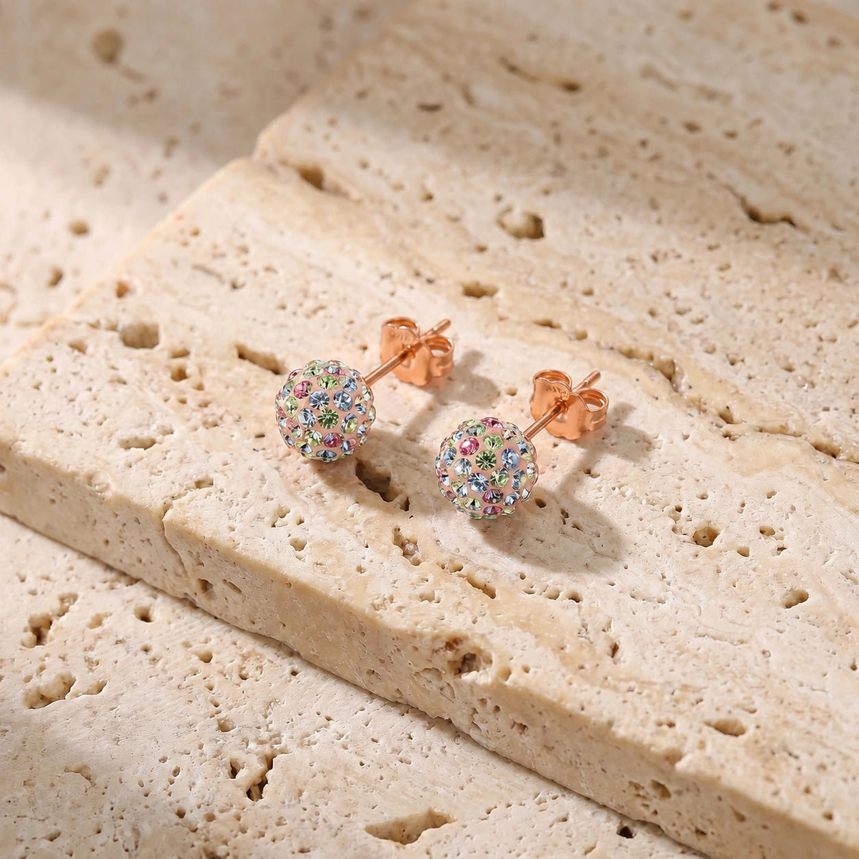 Rose Gold Earrings Zirconia 10K — Morgana
